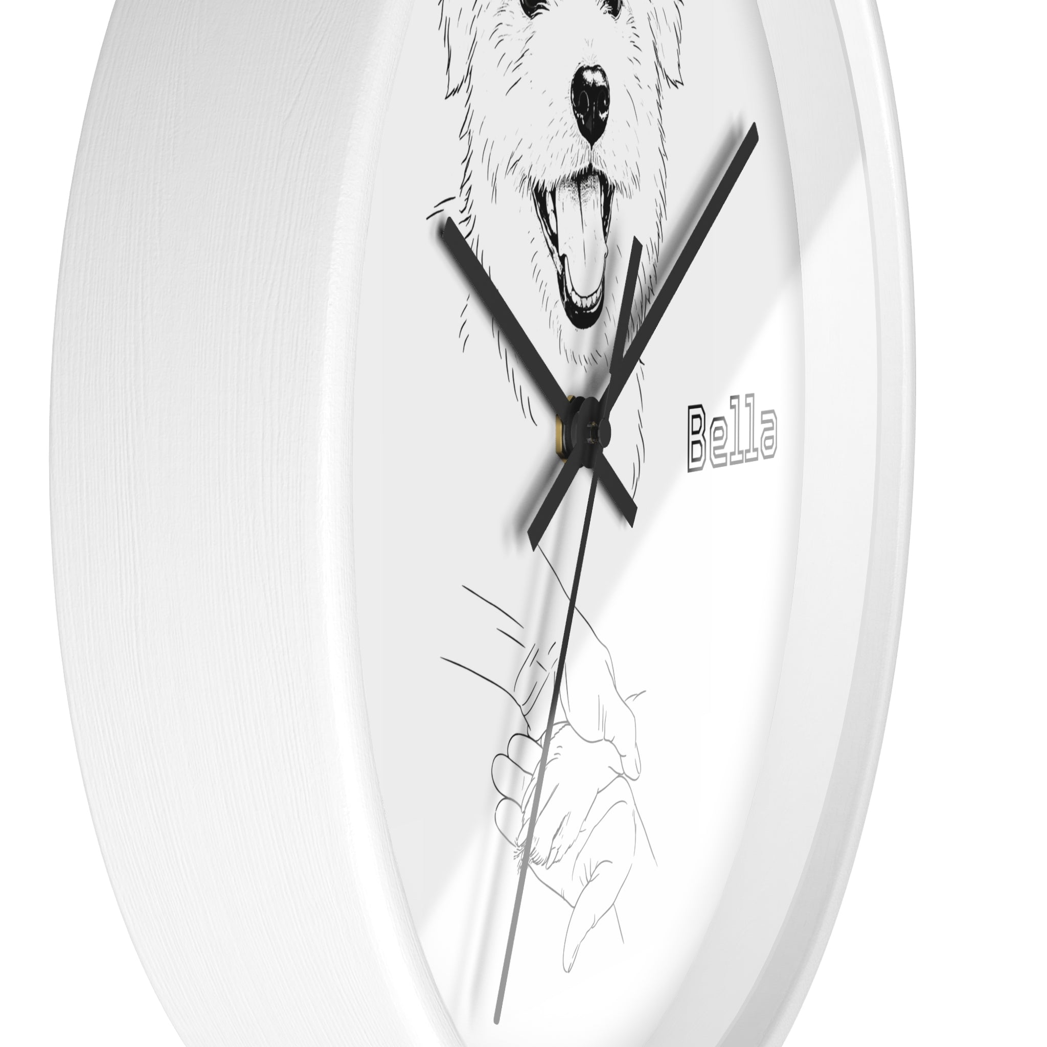 Custom Dog Photo Clock | Personalized Minimalist Line-Art Dog Wall Clock