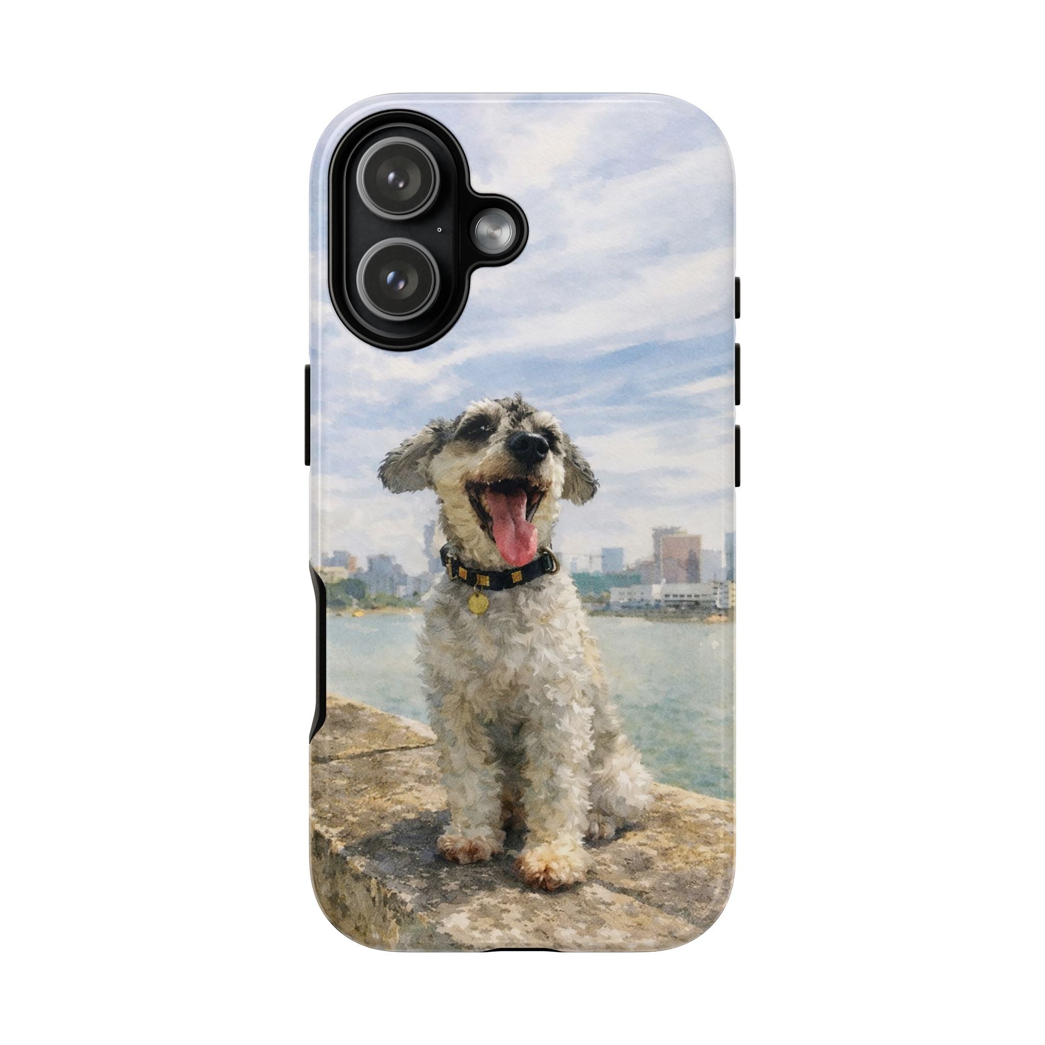 Personalised Artified Dog iPhone Case – Custom full body Dog Portrait (iPhone 8–13)