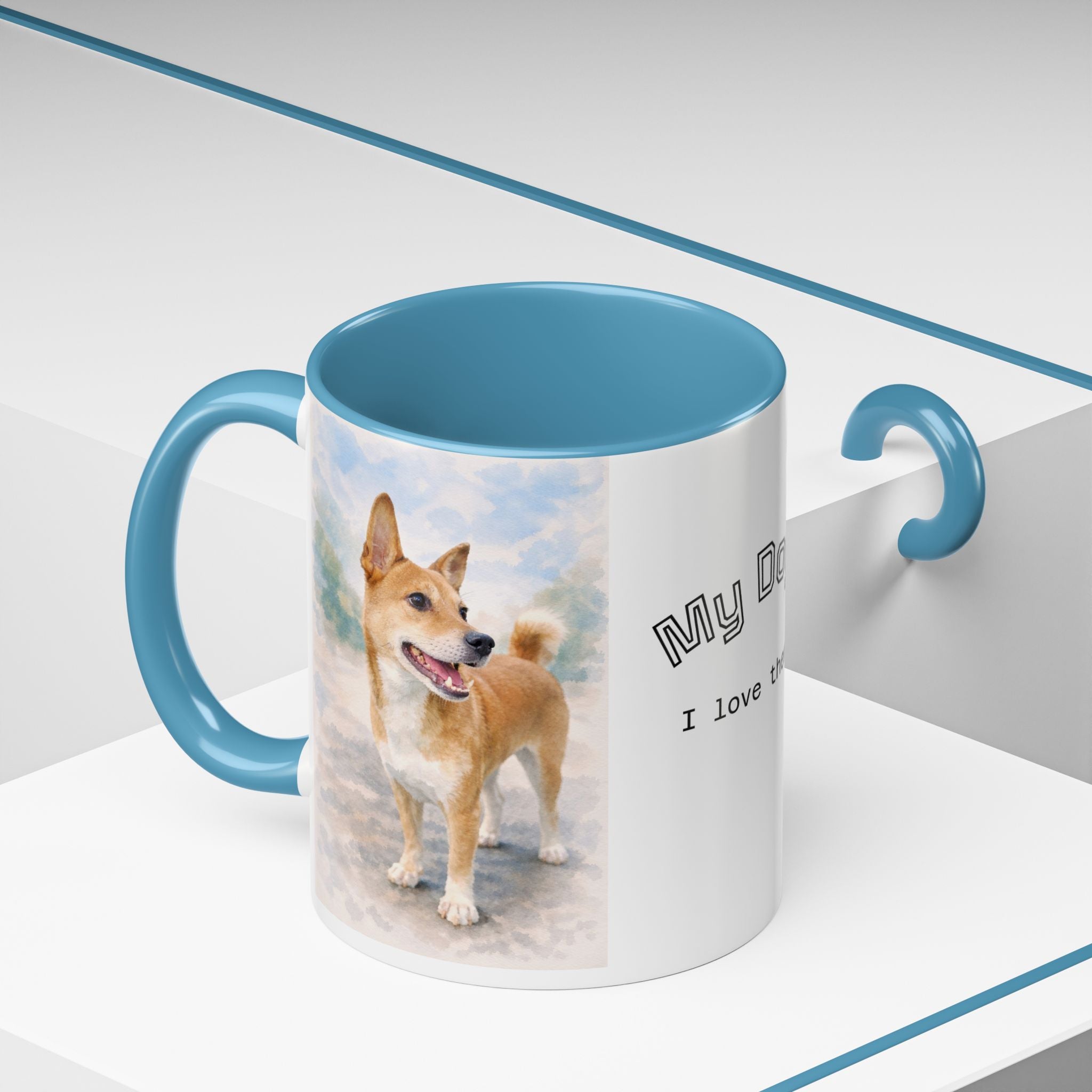 Your Coffee Mug Personalized With Your Dog's photo as Watercolor Art