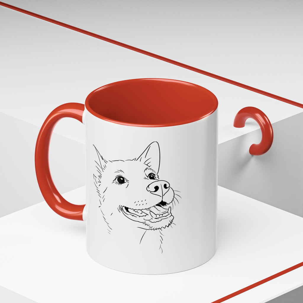 Customised line art coffee Mug from your dog's Photo – Personalized Pet Gift