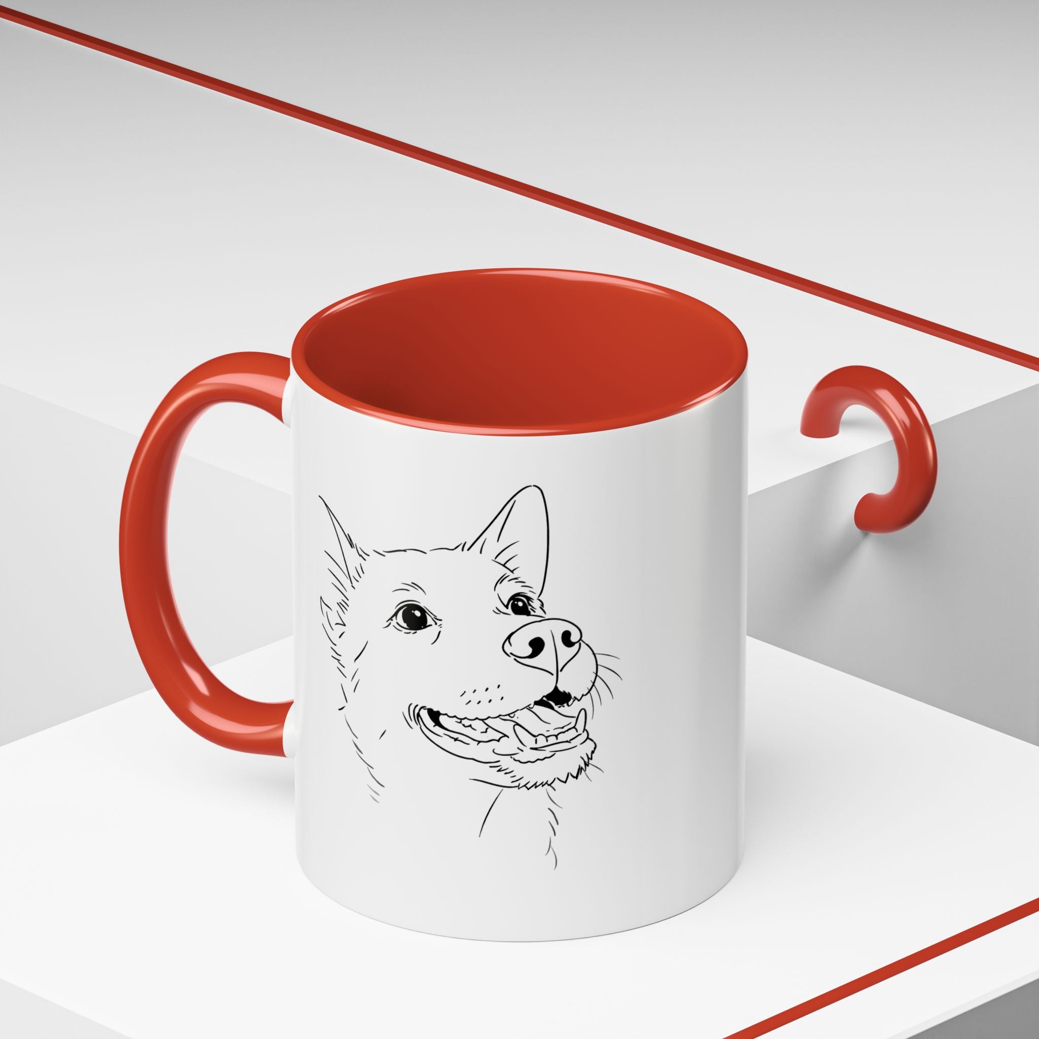 Customised line art coffee Mug from your dog's Photo – Personalized Pet Gift