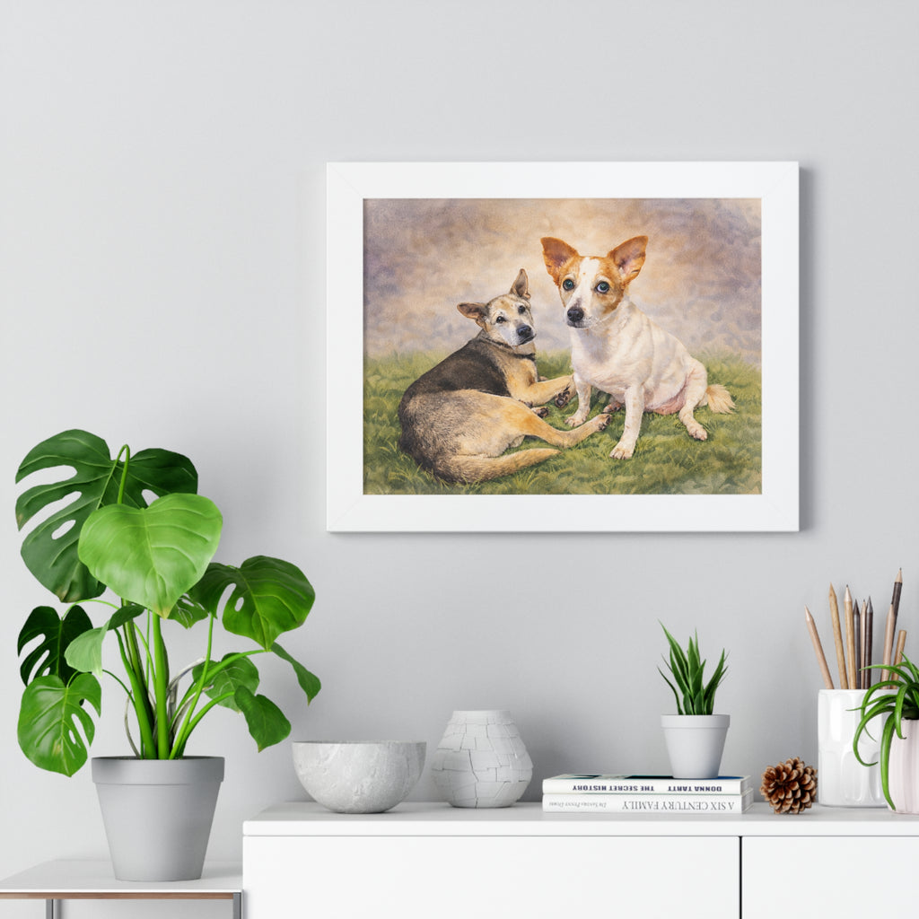 Turn Your Two Dogs Into a Stunning Framed Watercolour Portrait 🐾🐾 | Custom Pet Art from Your Photo