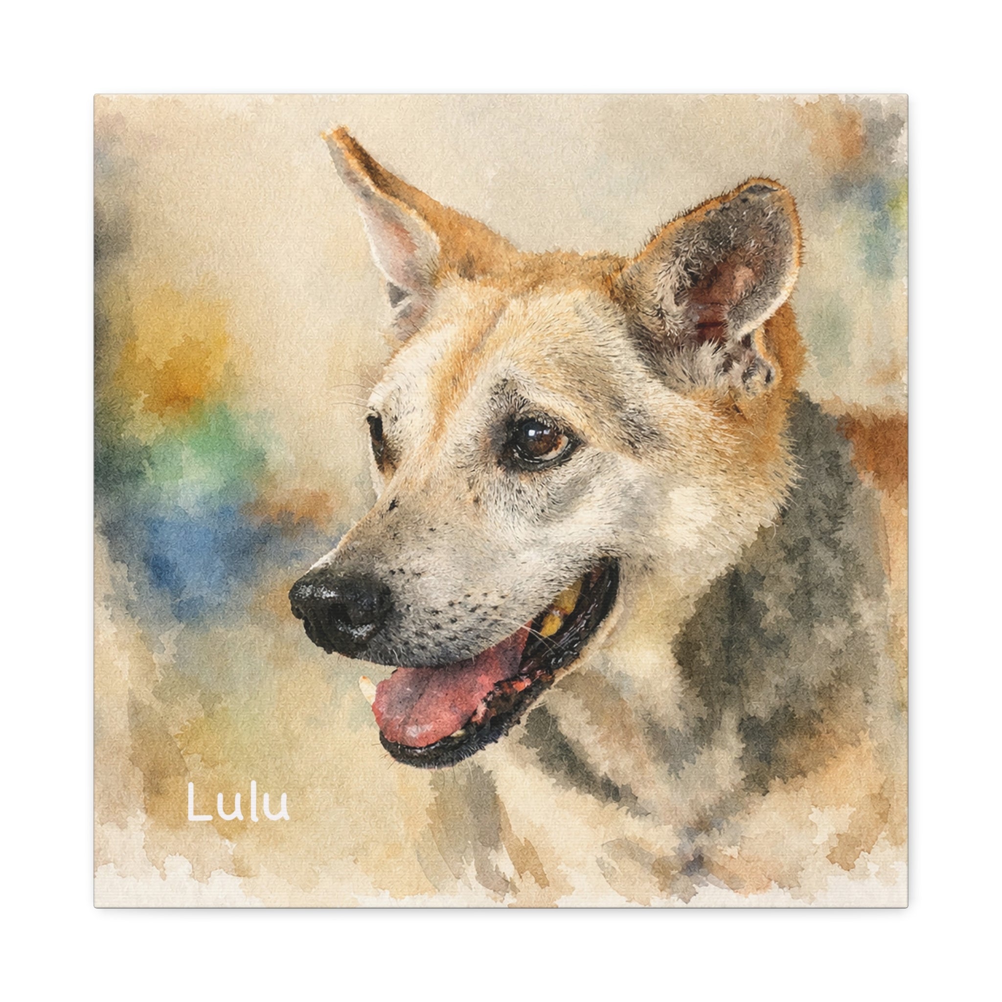 Custom Oil Painting style Pet Portrait on Stretched Canvas (facial expression focus)