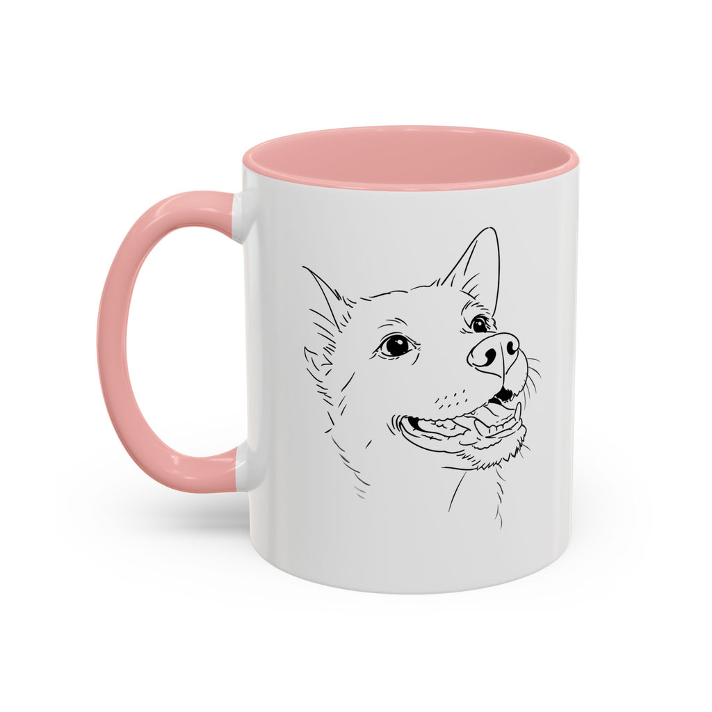 Customised line art coffee Mug from your dog's Photo – Personalized Pet Gift