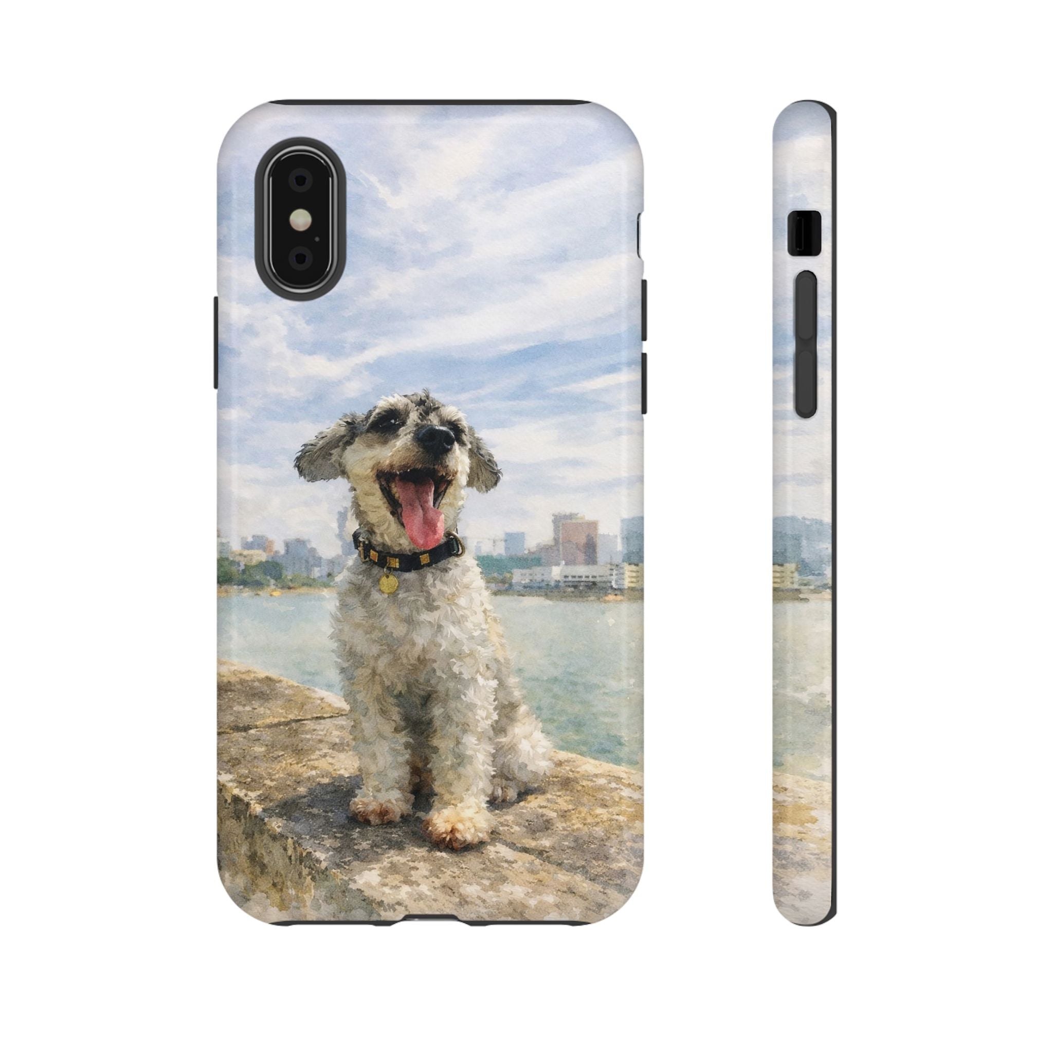 Personalised Artified Dog iPhone Case – Custom full body Dog Portrait (iPhone 8–13)