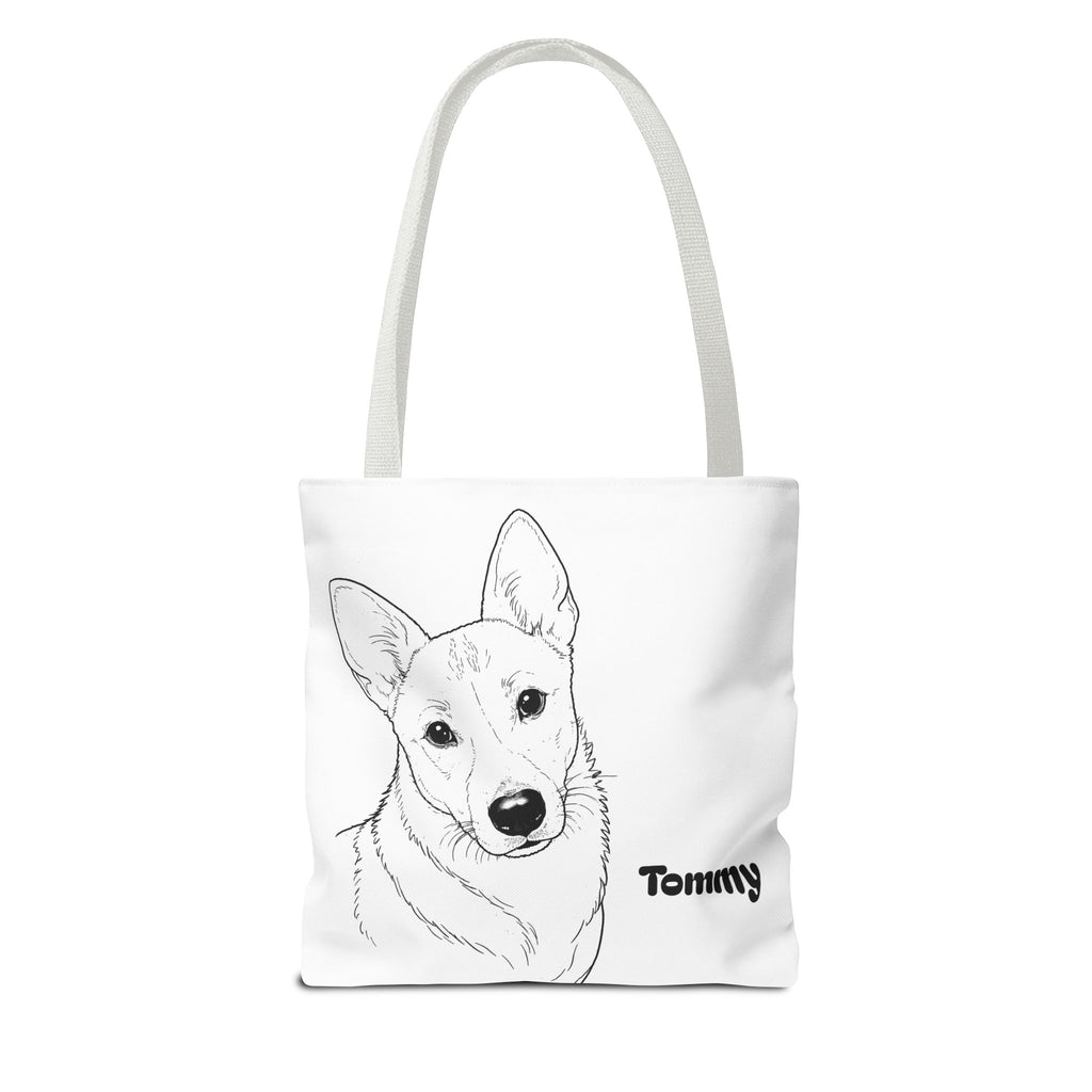 Tote Bag personalized with your Dog’s Photo –  Minimalist Line Art - Dog Mom Gift