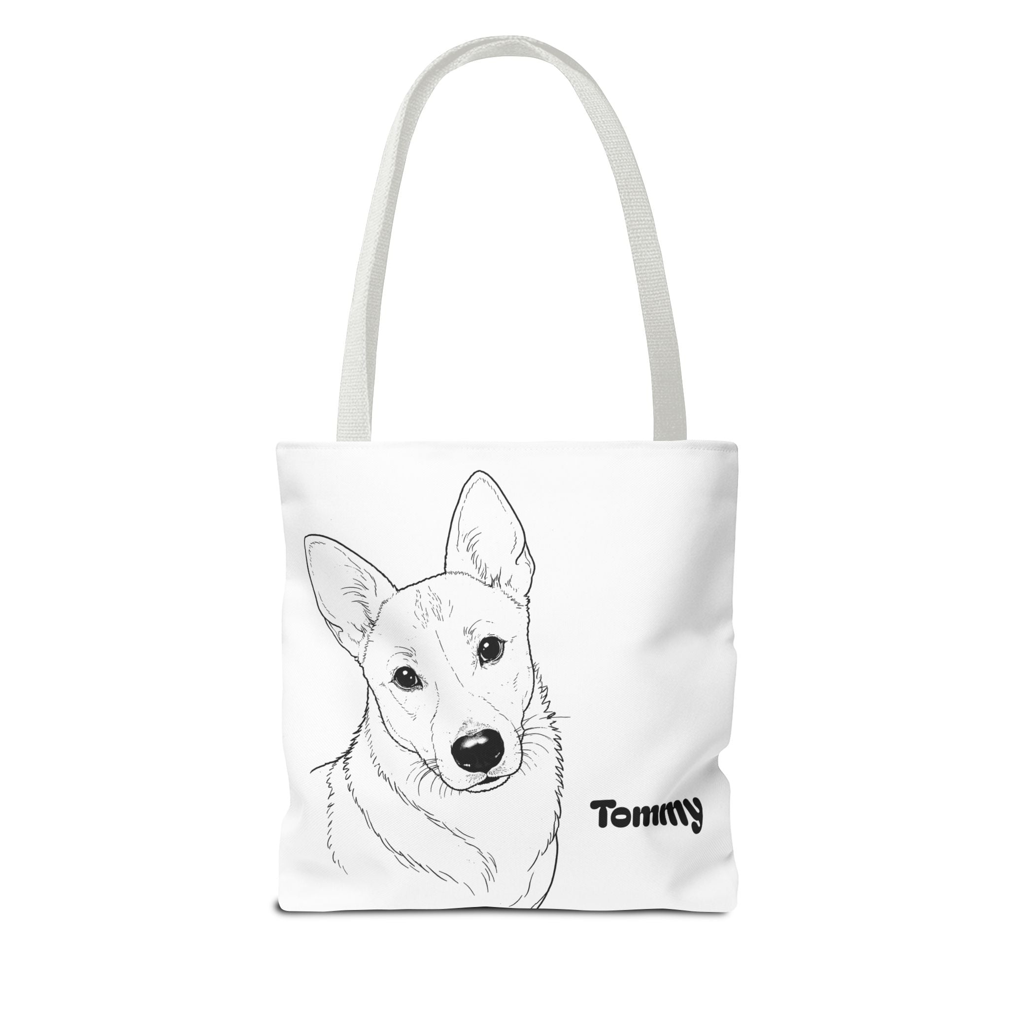 Custom Dog Tote Bag from Your Dog’s Photo – Personalized Pet Portrait Tote | Minimalist Line Art Dog Mom Gift