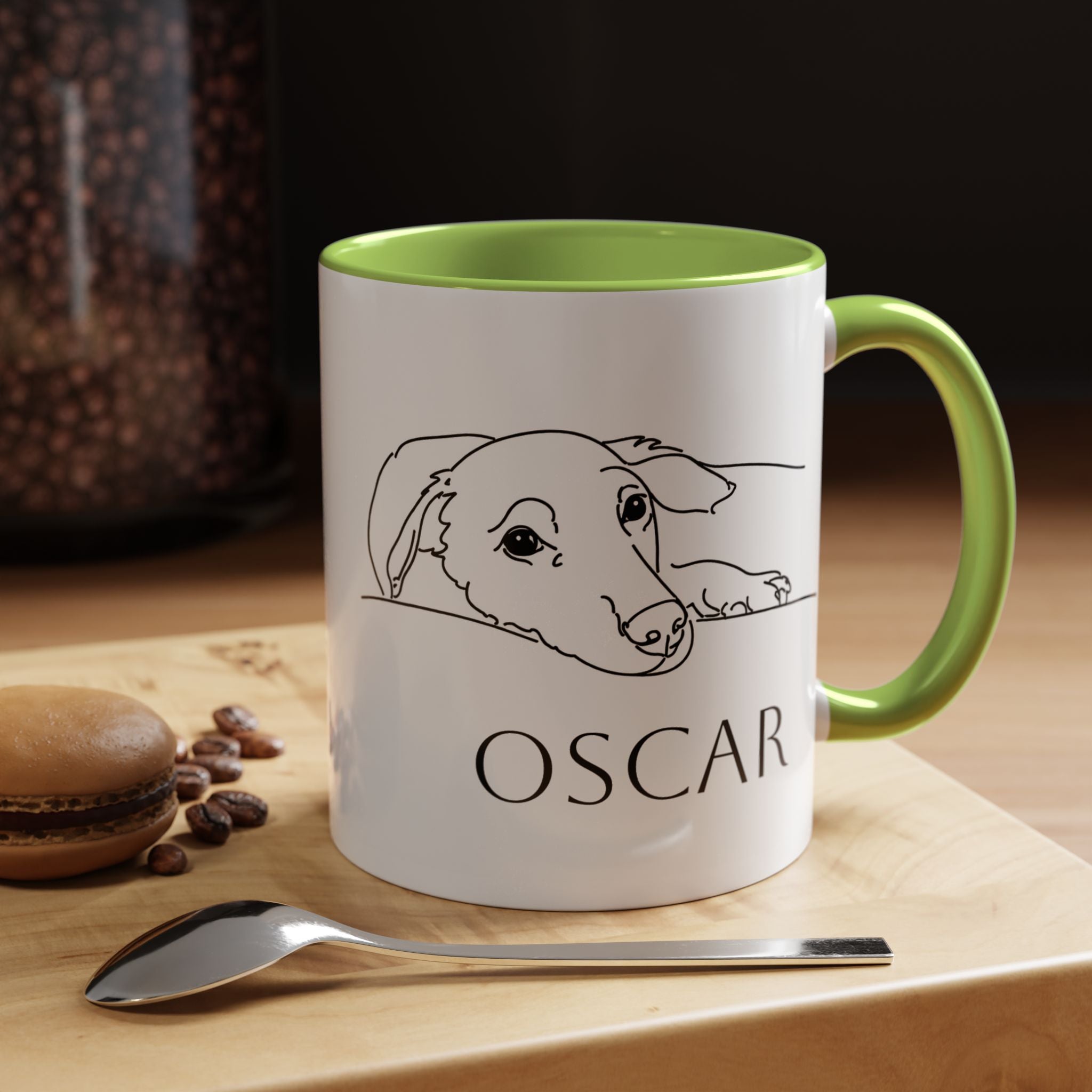 Customised line art coffee Mug from your dog's Photo – Personalized Pet Gift