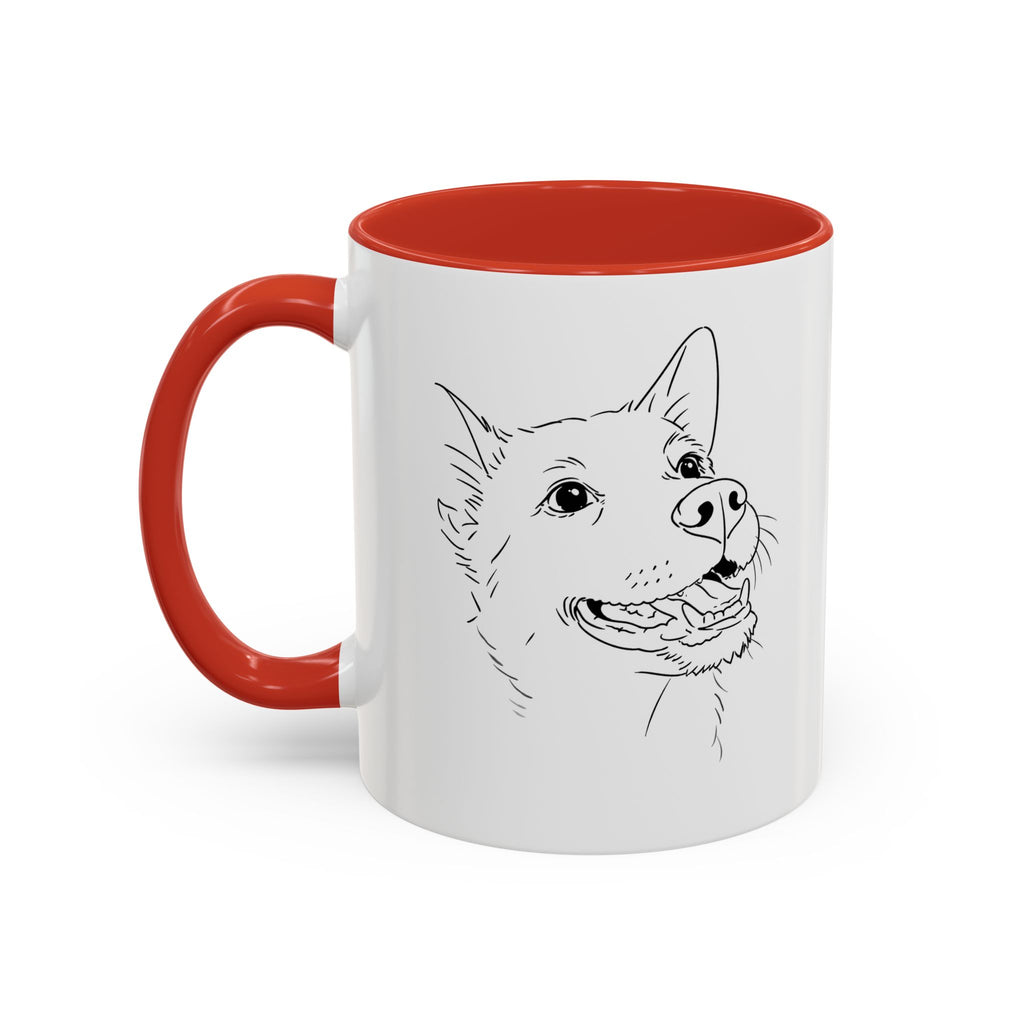 Customised line art coffee Mug from your dog's Photo – Personalized Pet Gift