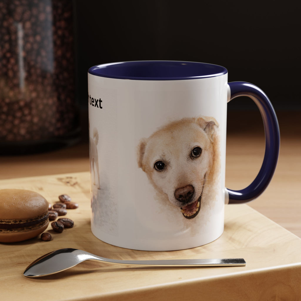 Custom Dog Portrait Mug – Personalized Photo & Name Coffee Mug (11/15 oz)