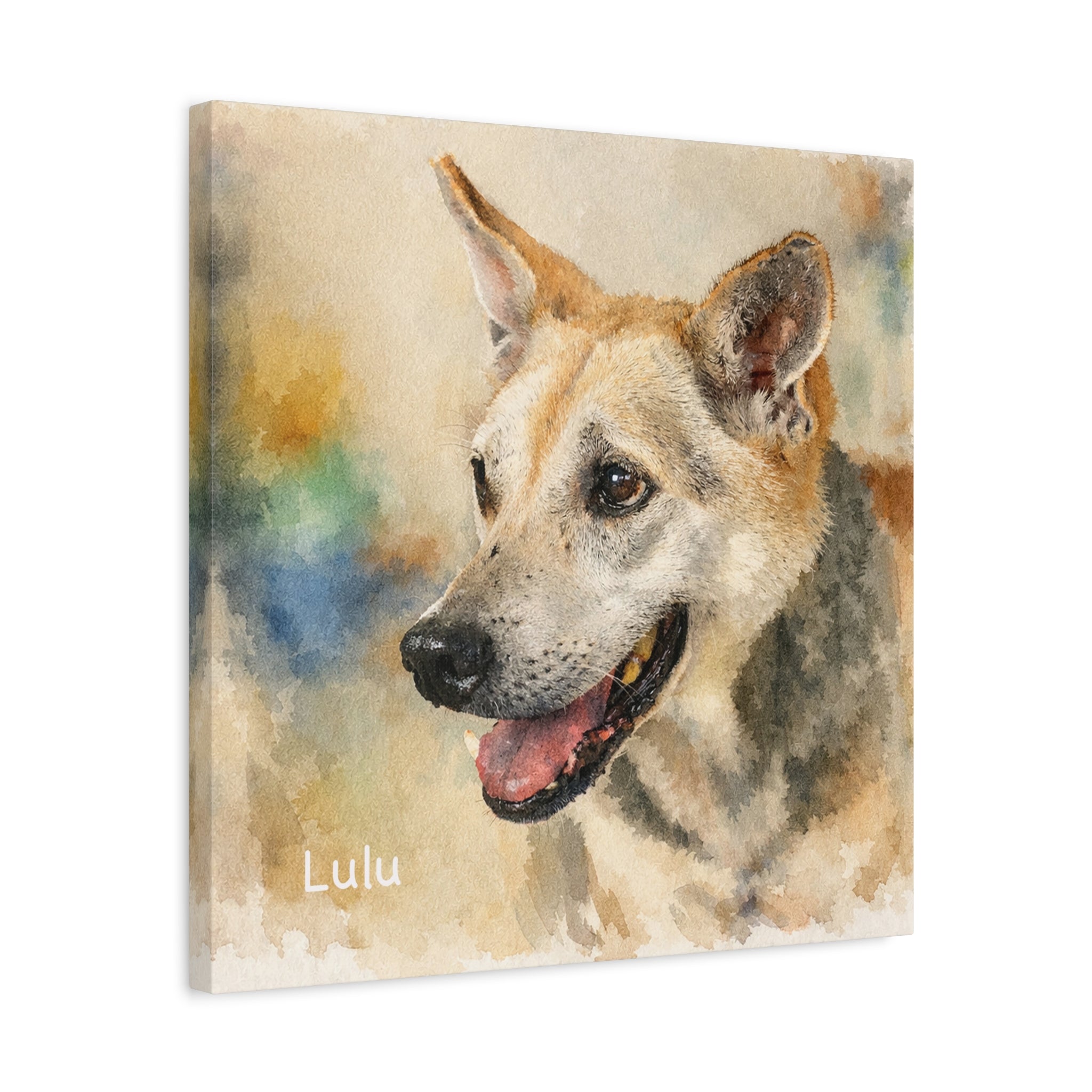 Custom Oil Painting style Pet Portrait on Stretched Canvas (facial expression focus)