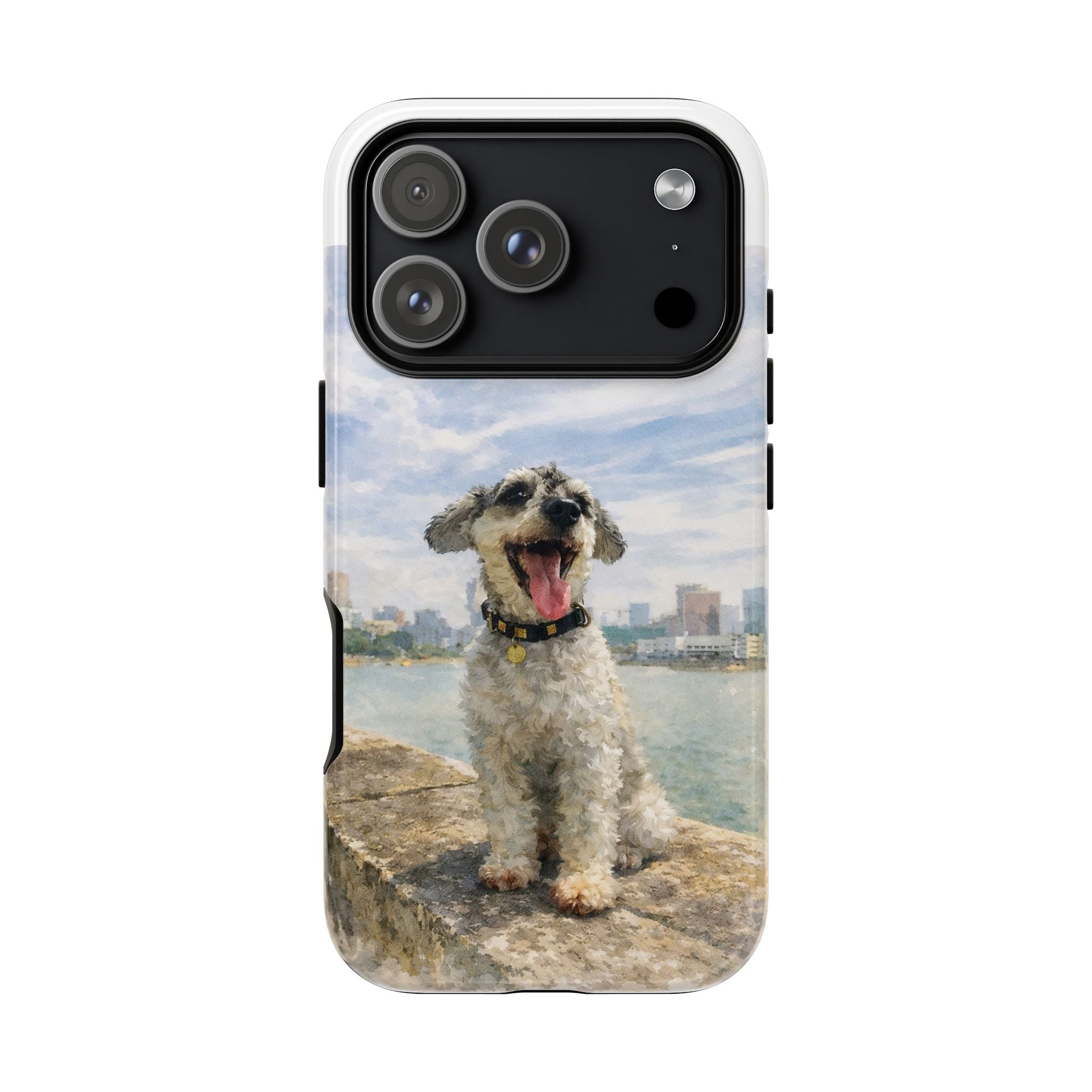 Personalised Artified Dog iPhone Case – Custom full body Dog Portrait (iPhone 8–13)