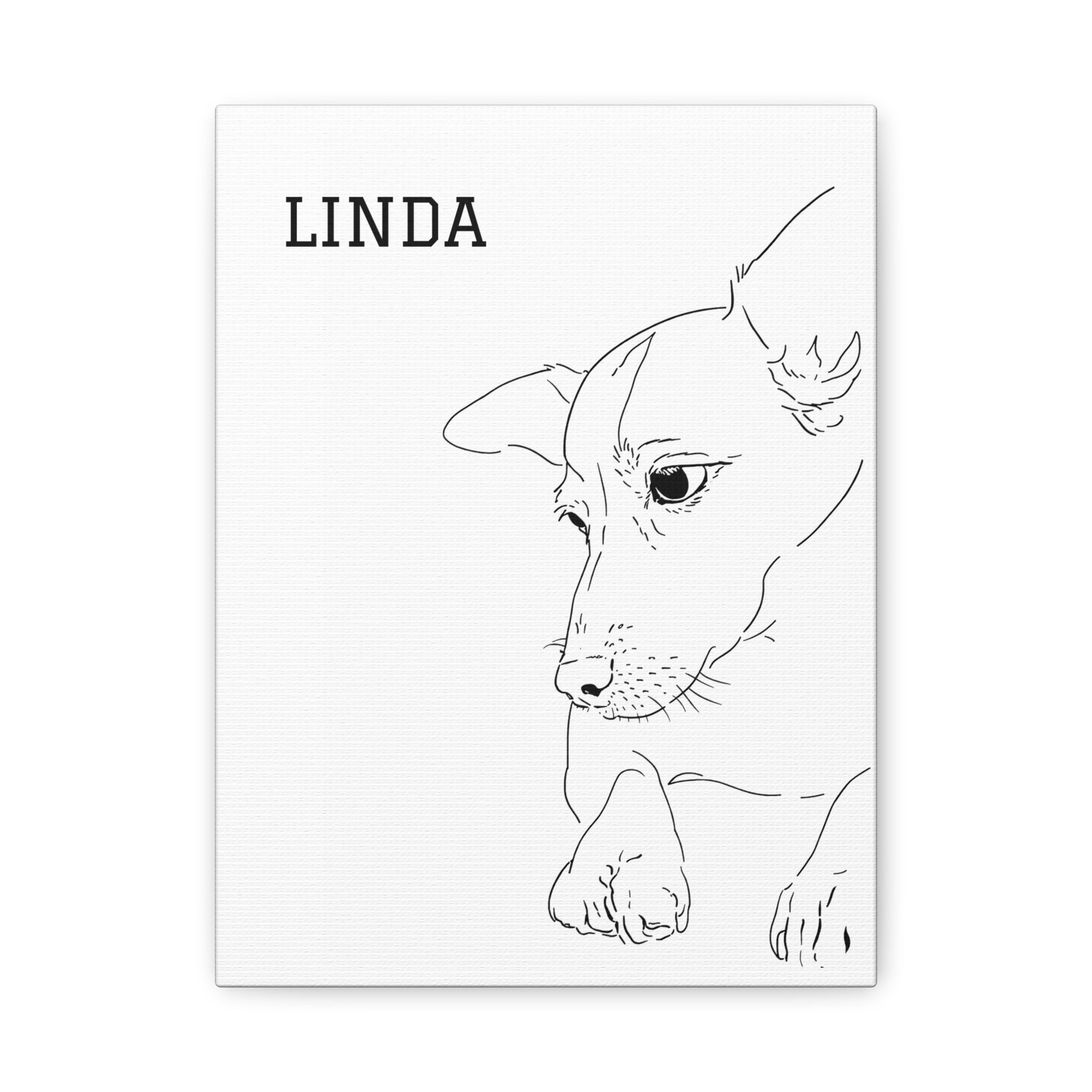 Custom Dog Line Art Canvas – Personalized Minimal Pet Portrait from Photo | Matte Stretched Wall Art