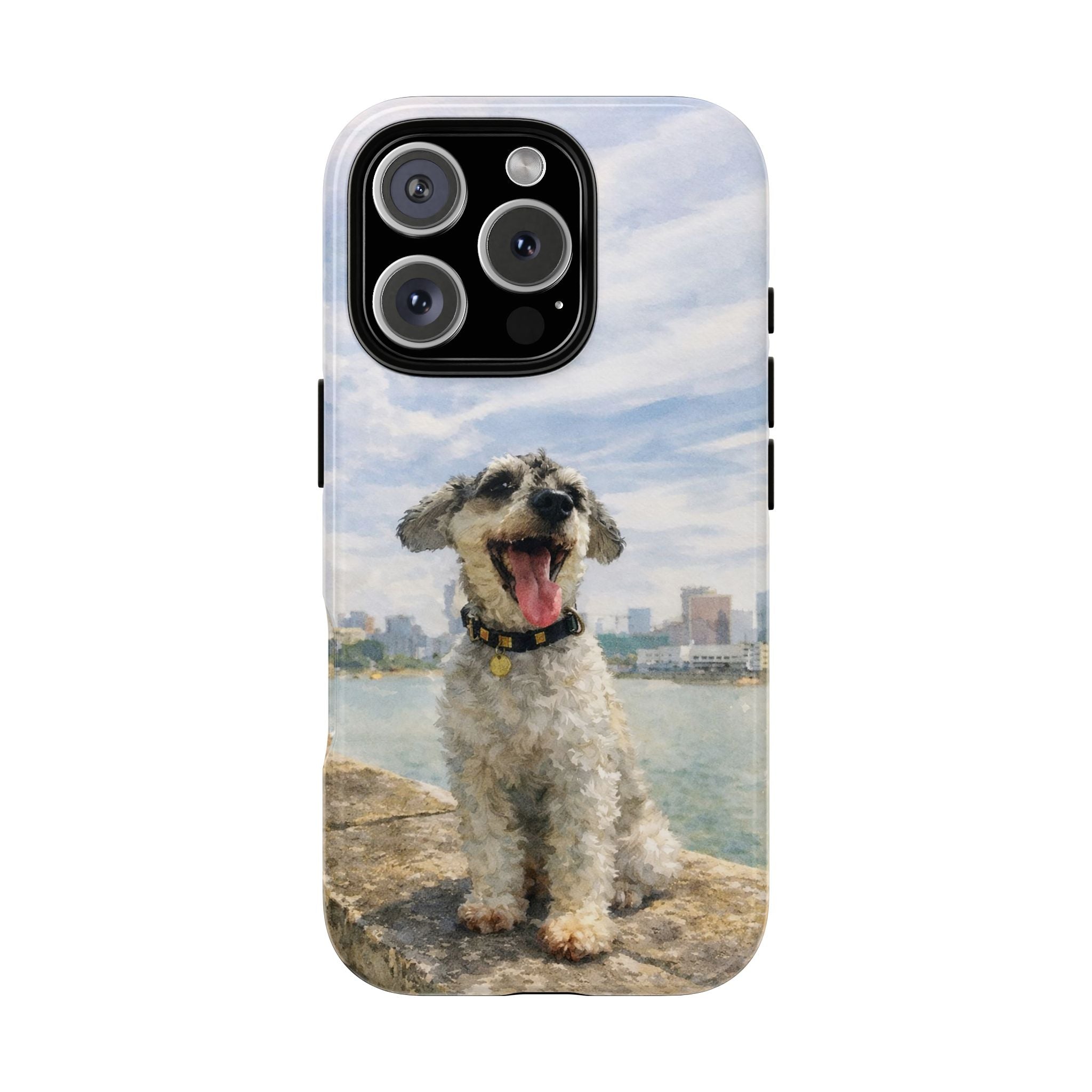 Personalised Artified Dog iPhone Case – Custom full body Dog Portrait (iPhone 8–13)