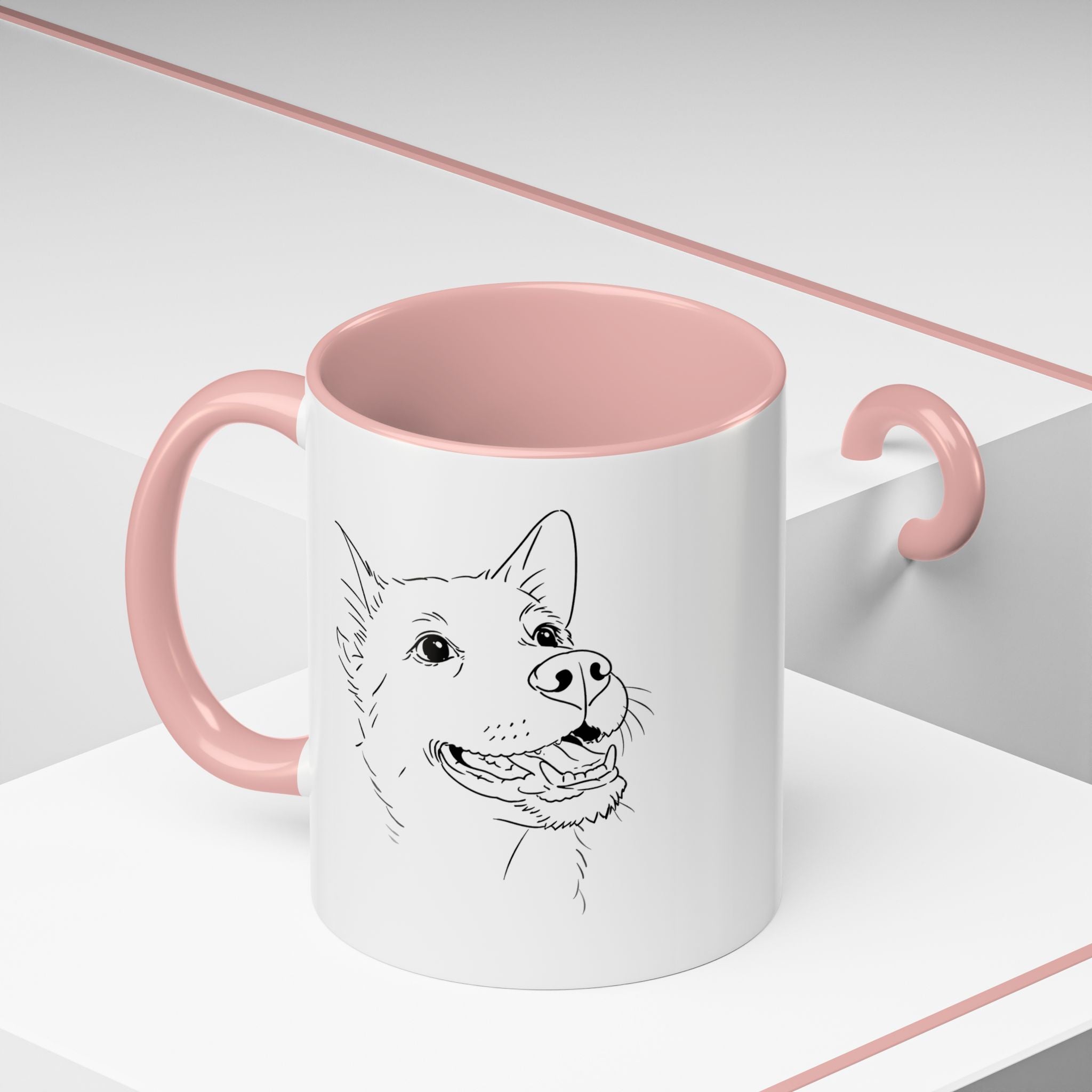Customised line art coffee Mug from your dog's Photo – Personalized Pet Gift