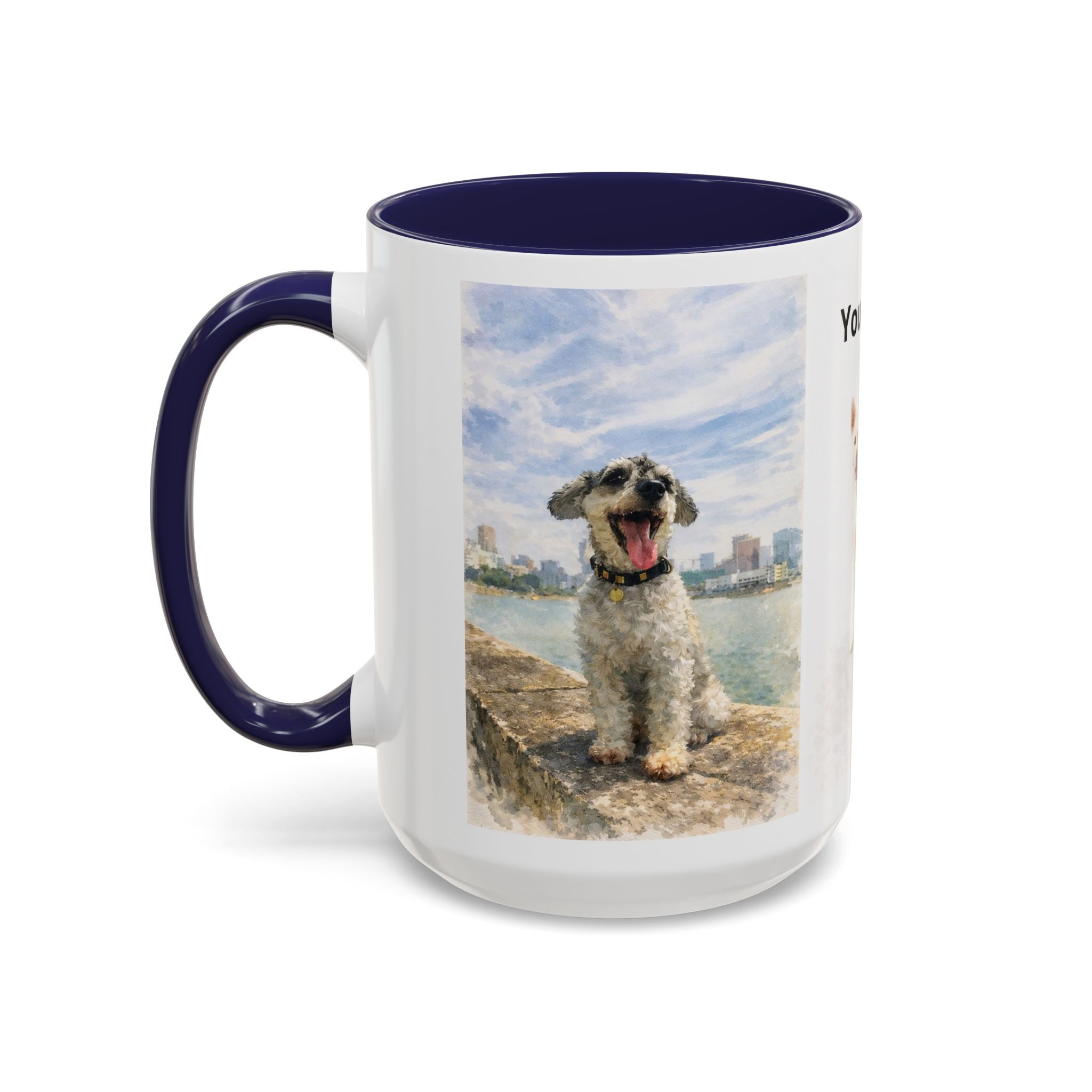 Custom Dog Portrait Mug – Personalized Photo & Name Coffee Mug (11/15 oz)