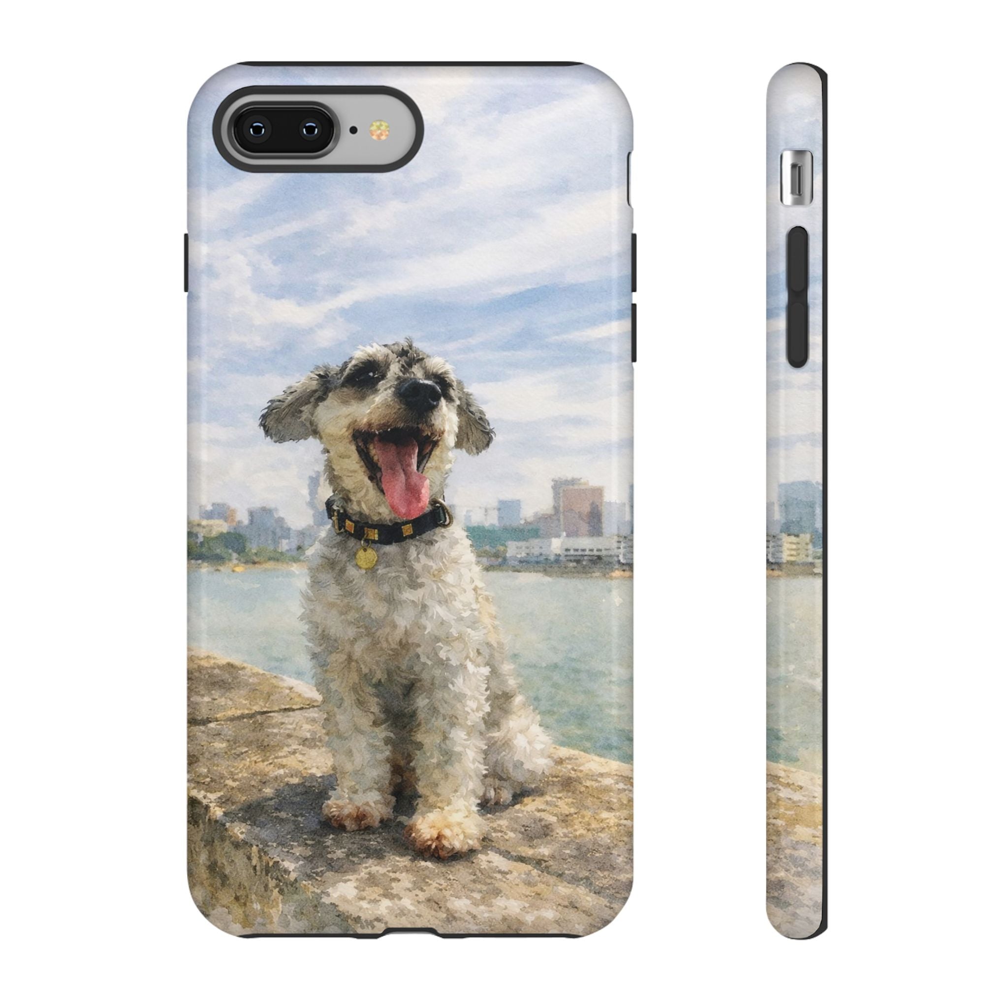 Personalised Artified Dog iPhone Case – Custom full body Dog Portrait (iPhone 8–13)