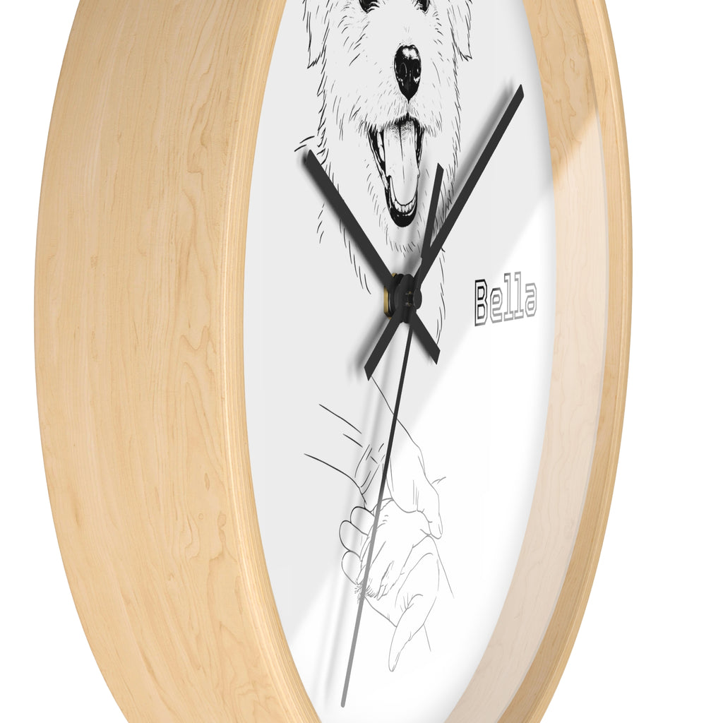 Personalized Minimalist Line-Art Wall Clock from your Dog's photo