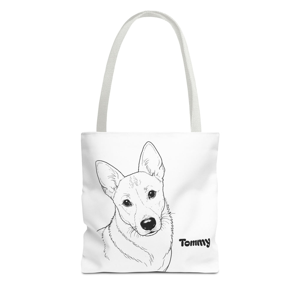 Tote Bag personalized with your Dog’s Photo –  Minimalist Line Art - Dog Mom Gift