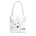 Tote Bag personalized with your Dog’s Photo –  Minimalist Line Art - Dog Mom Gift