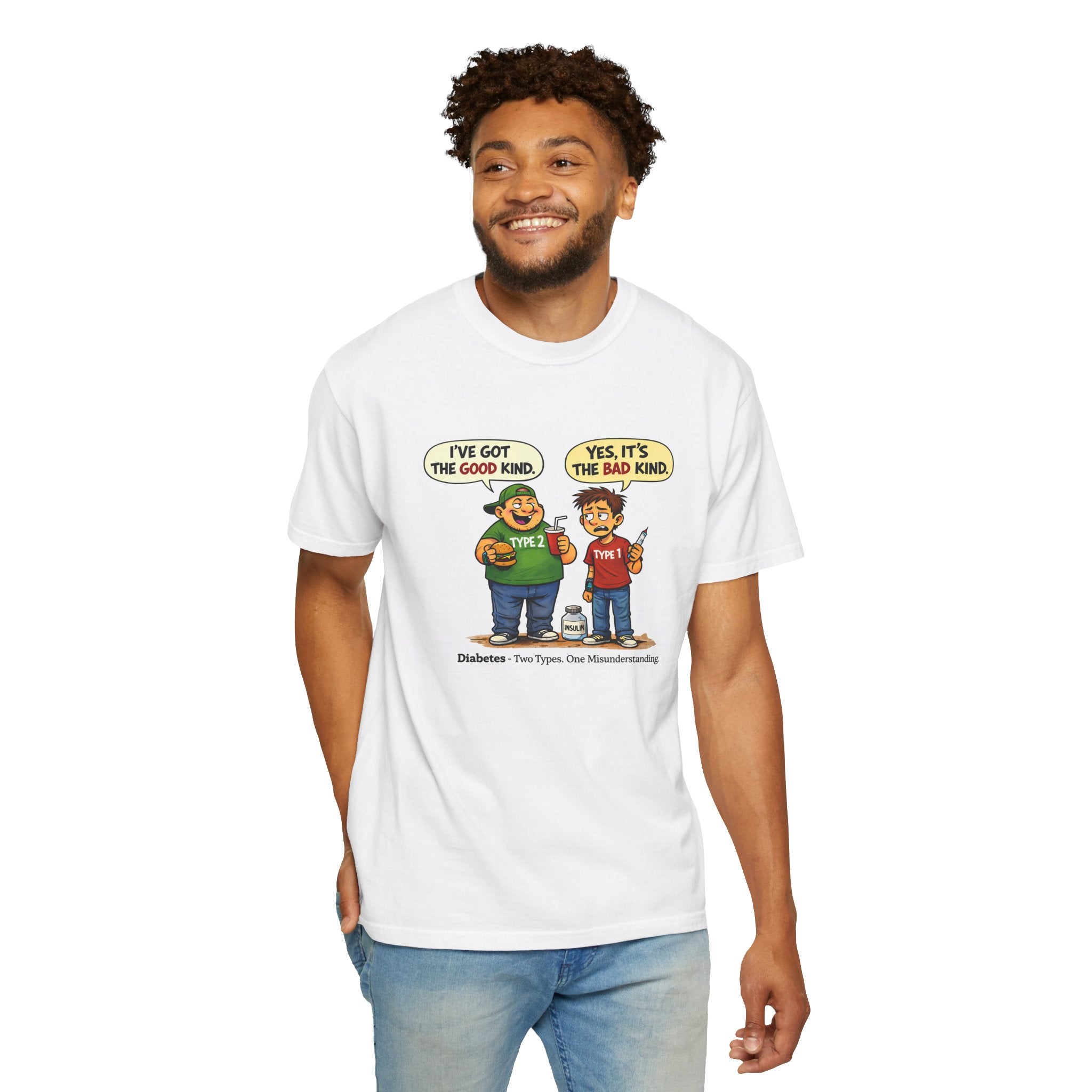Funny Diabetes Awareness T-Shirt – Type 1 vs Type 2 Humor Tee | Unisex Graphic Shirt - Wear it proudly. Start conversations. Spread awareness.