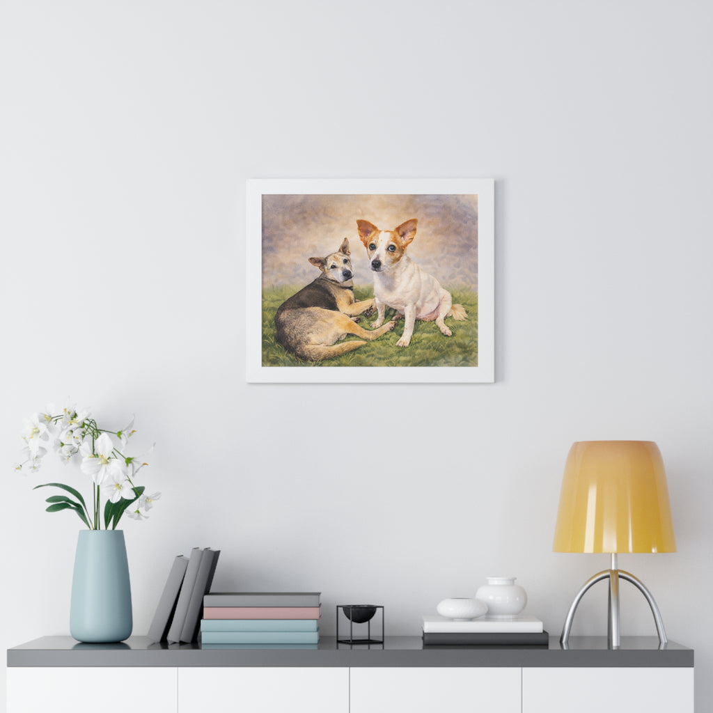 Turn Your Two Dogs Into a Stunning Framed Watercolour Portrait 🐾🐾 | Custom Pet Art from Your Photo