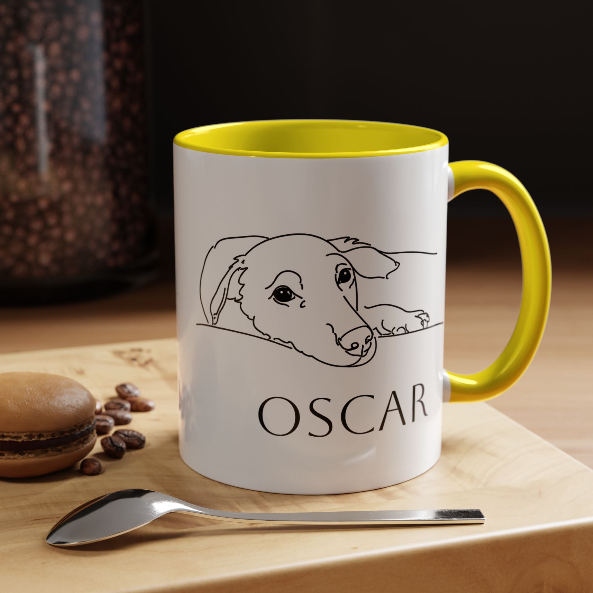 Customised line art coffee Mug from your dog's Photo – Personalized Pet Gift