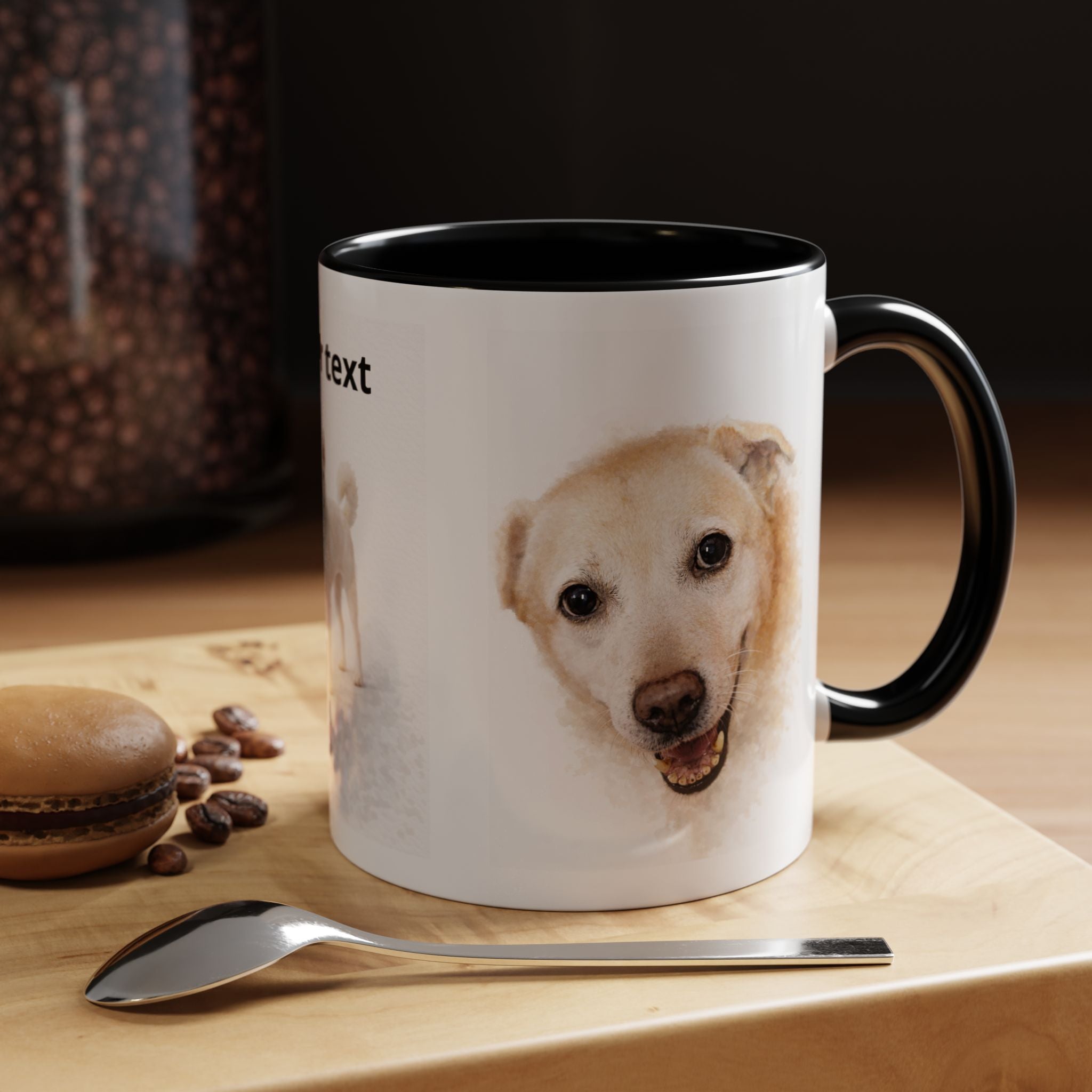 Custom Dog Portrait Mug – Personalized Photo & Name Coffee Mug (11/15 oz)