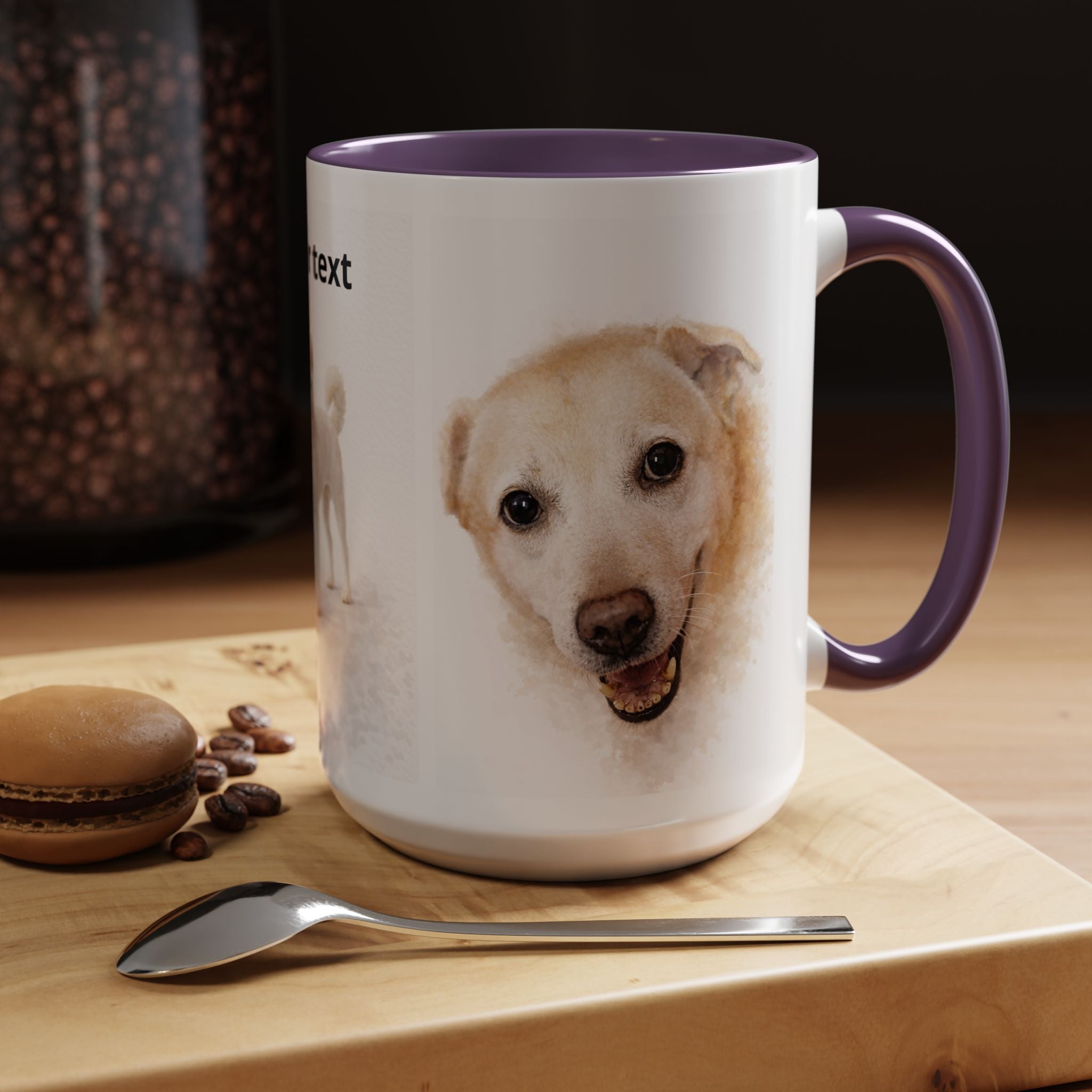 Custom Dog Portrait Mug – Personalized Photo & Name Coffee Mug (11/15 oz)
