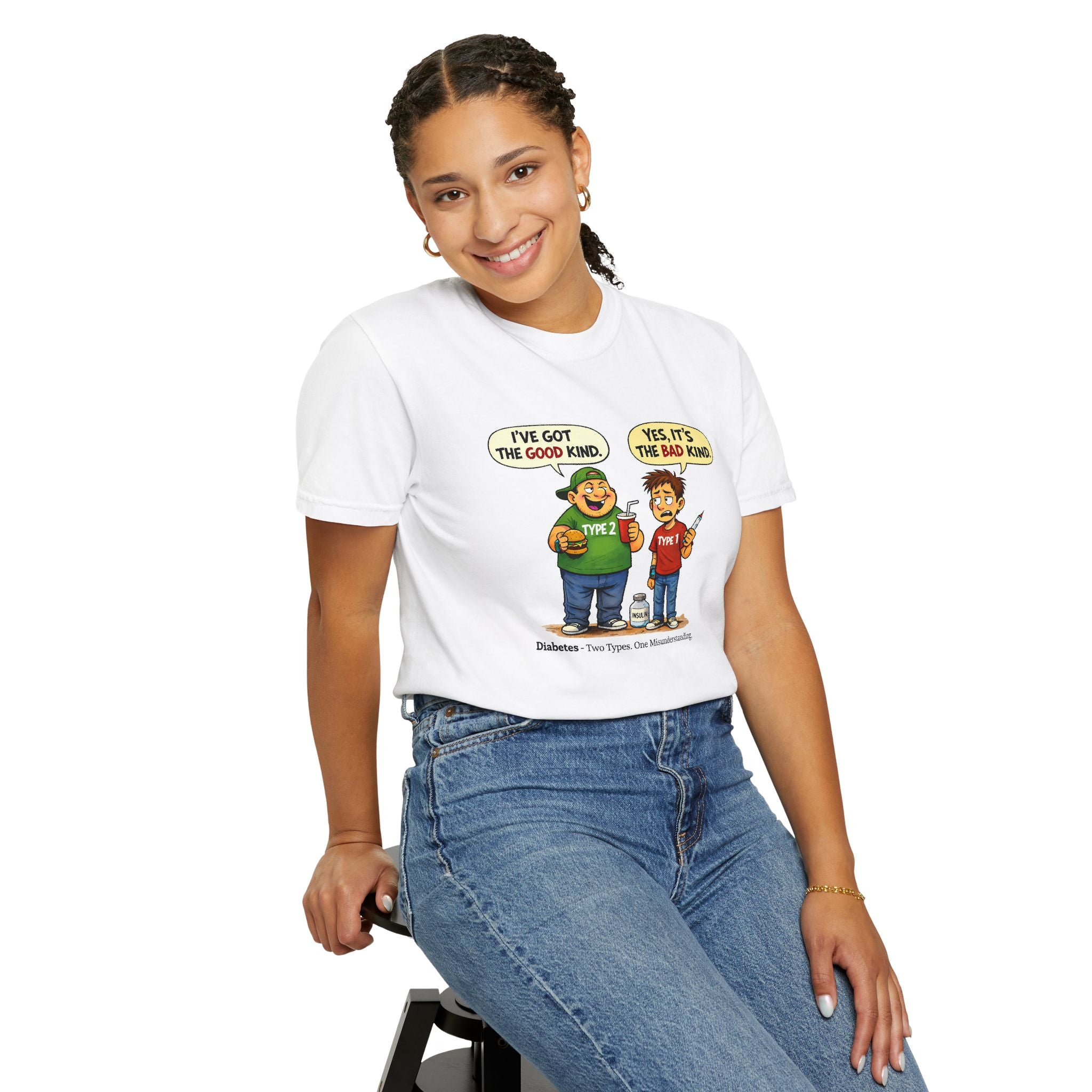 Funny Diabetes Awareness T-Shirt – Type 1 vs Type 2 Humor Tee | Unisex Graphic Shirt - Wear it proudly. Start conversations. Spread awareness.