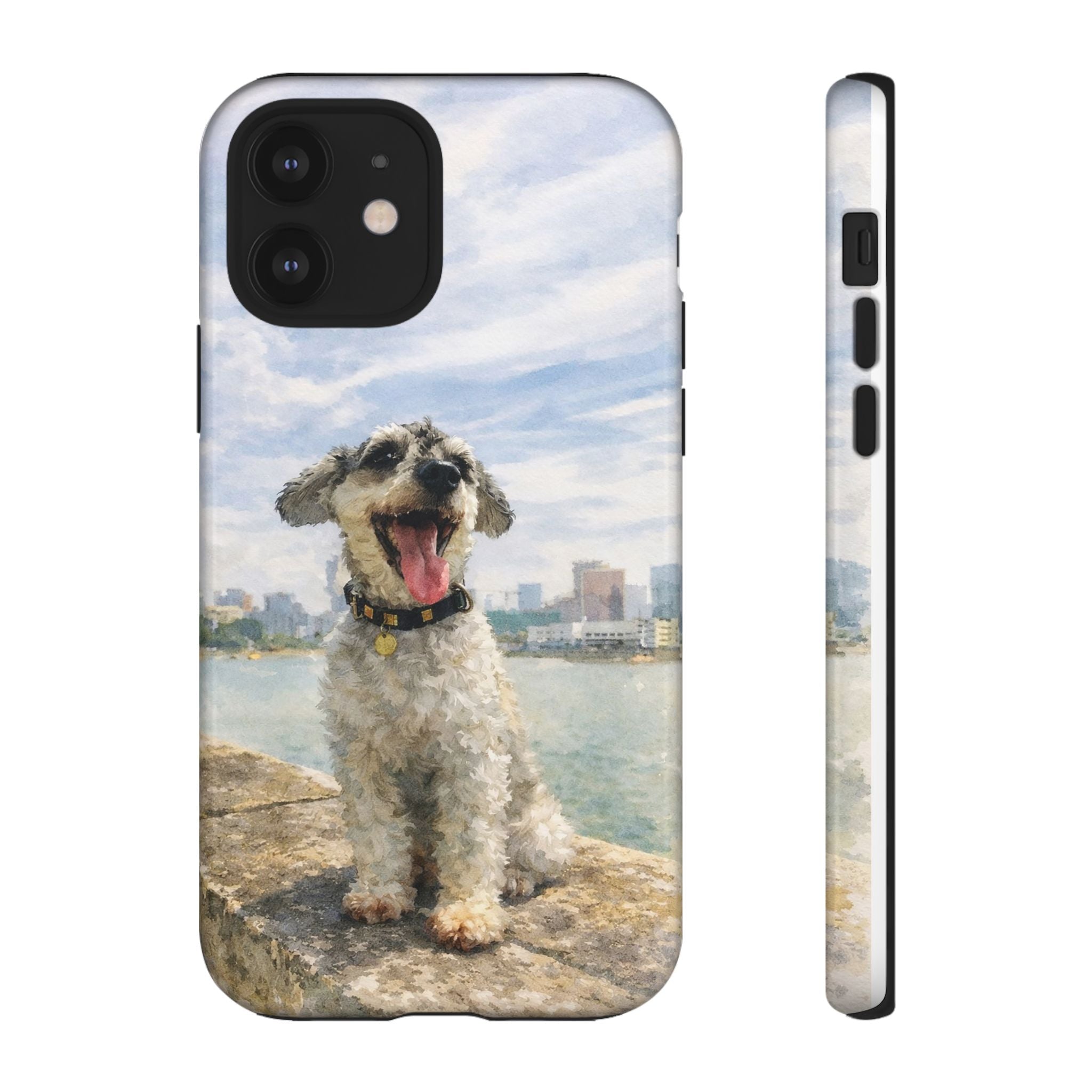 Personalised Artified Dog iPhone Case – Custom full body Dog Portrait (iPhone 8–13)