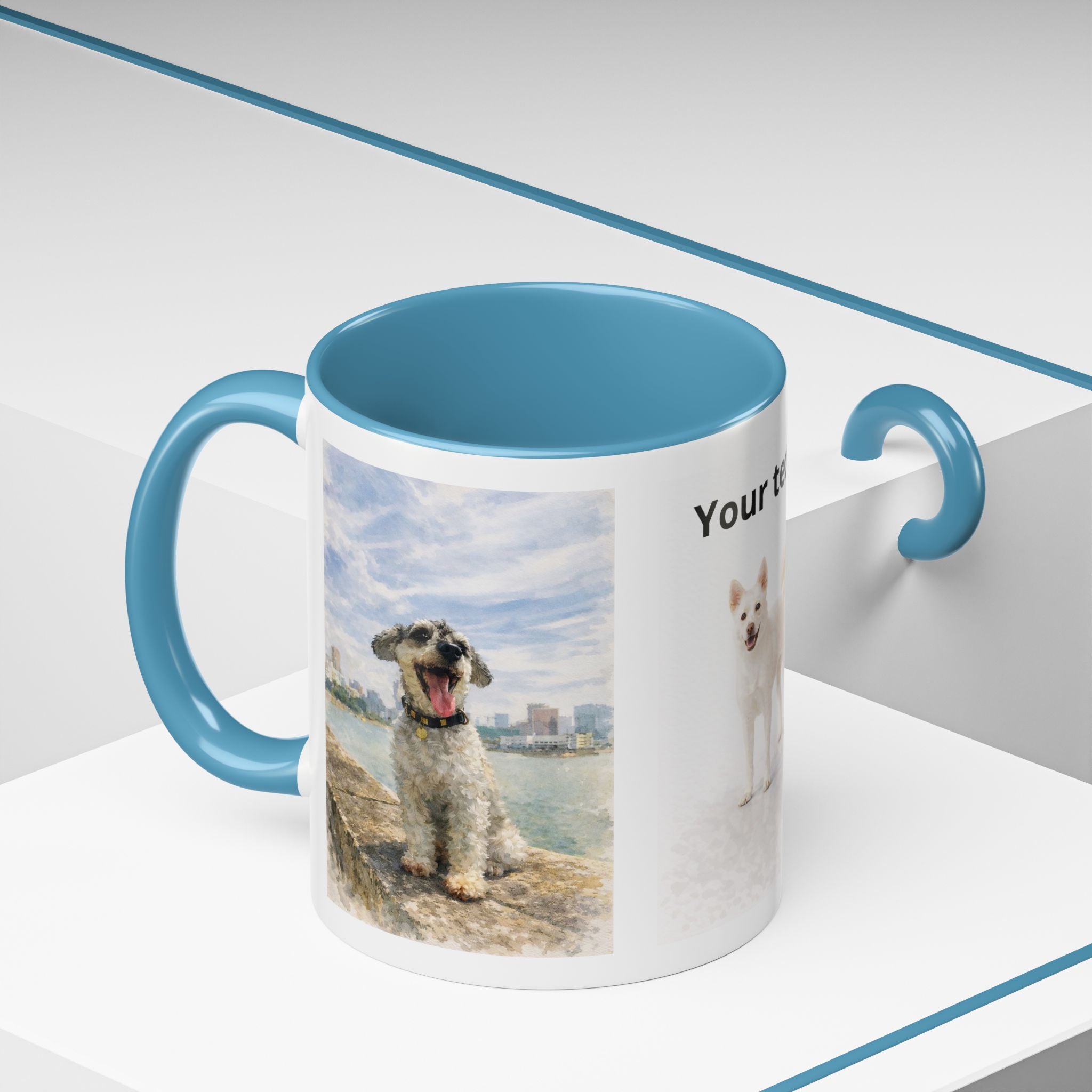 Custom Dog Portrait Mug – Personalized Photo & Name Coffee Mug (11/15 oz)