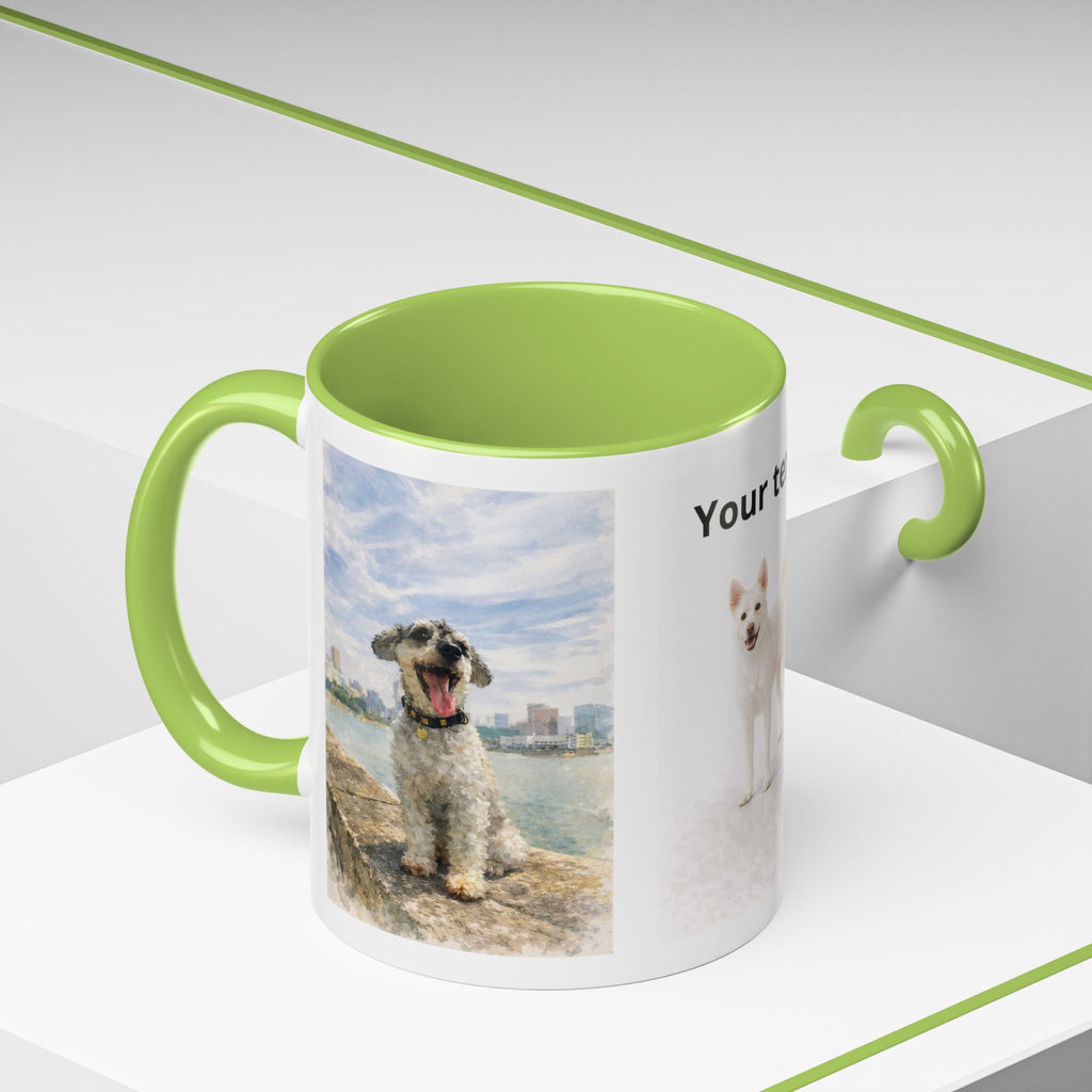 Custom Dog Portrait Mug – Personalized Photo & Name Coffee Mug (11/15 oz)