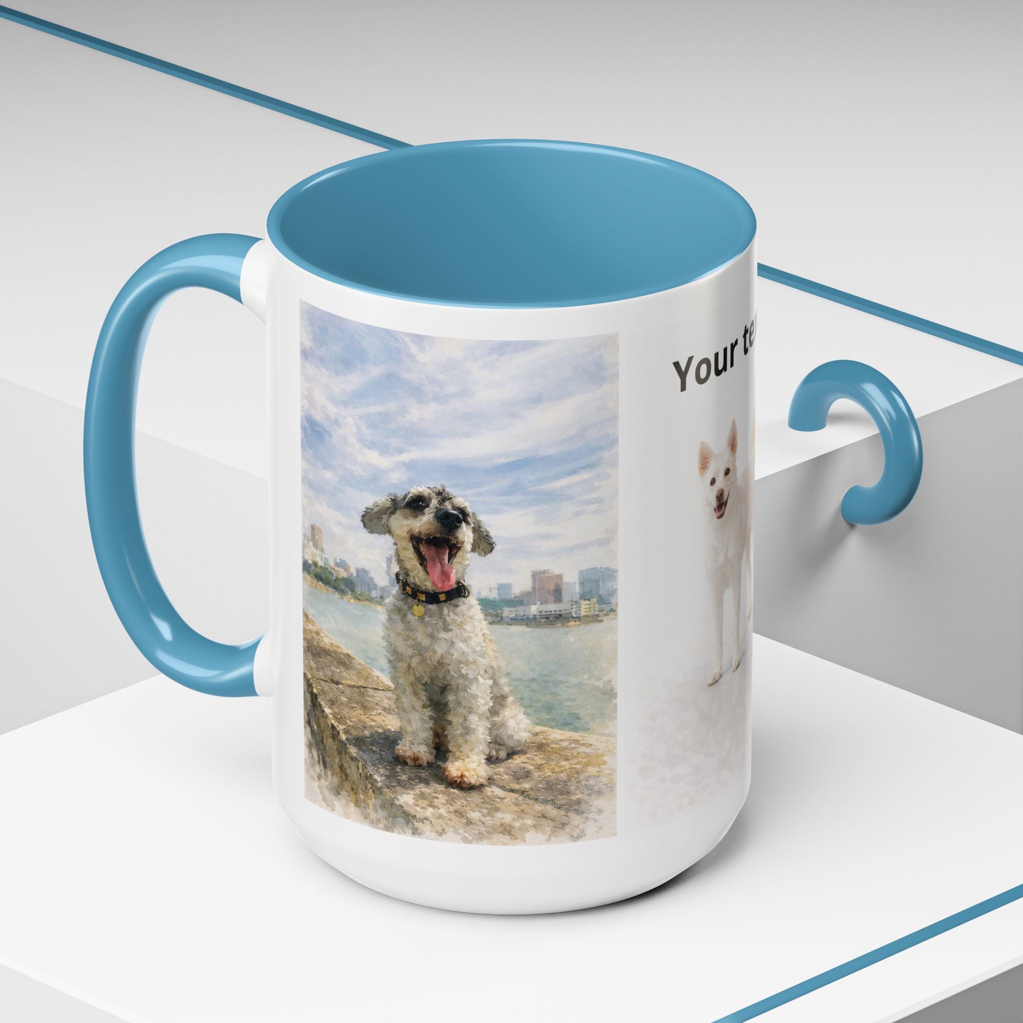 Custom Dog Portrait Mug – Personalized Photo & Name Coffee Mug (11/15 oz)