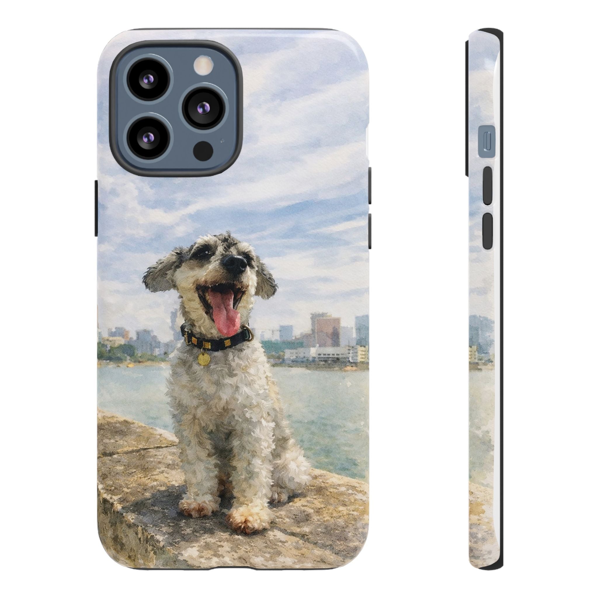 Personalised Artified Dog iPhone Case – Custom full body Dog Portrait (iPhone 8–13)