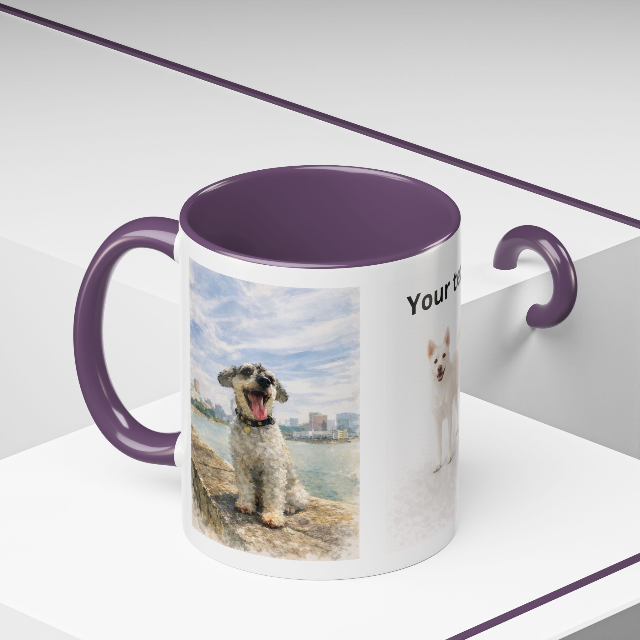 Custom Dog Portrait Mug – Personalized Photo & Name Coffee Mug (11/15 oz)