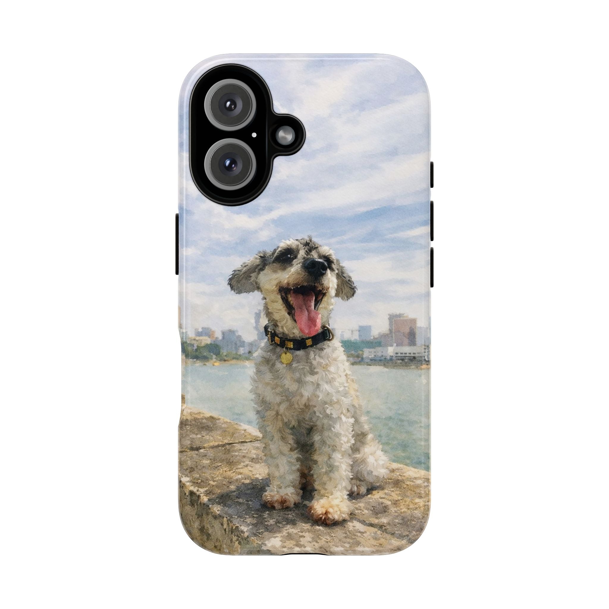 Personalised Artified Dog iPhone Case – Custom full body Dog Portrait (iPhone 8–13)