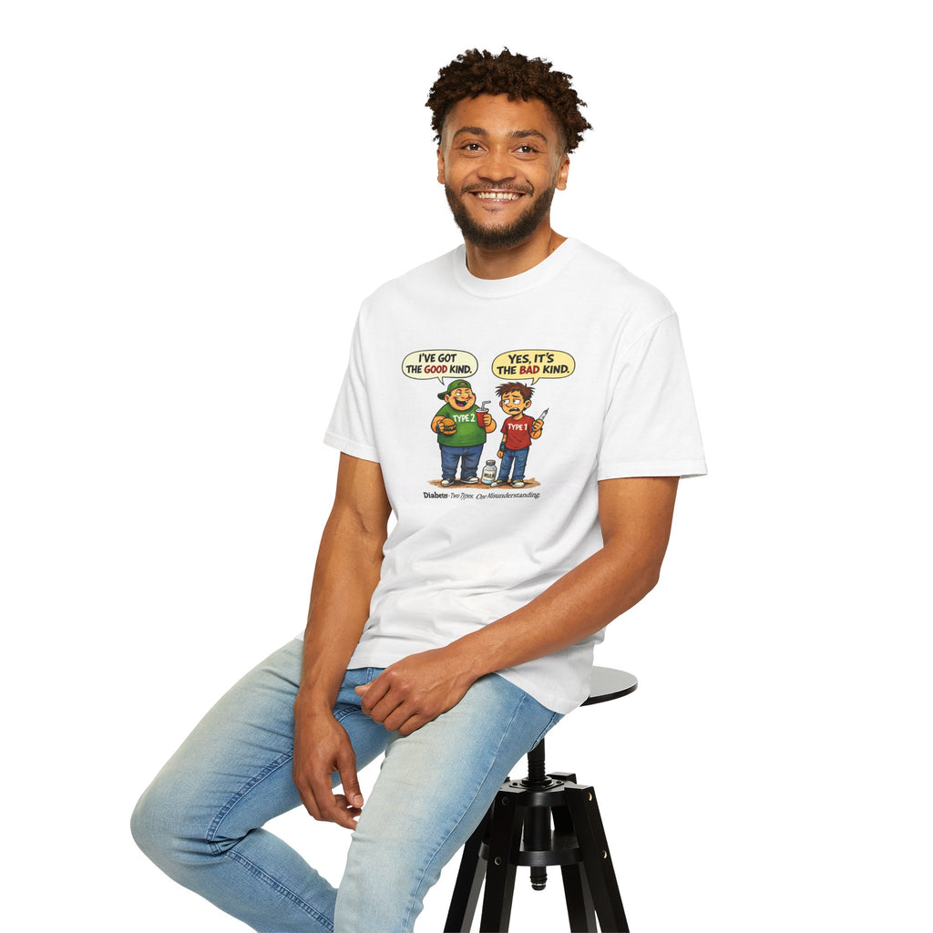 Funny Diabetes Awareness T-Shirt – Type 1 vs Type 2 Humor Tee | Unisex Graphic Shirt - Wear it proudly. Start conversations. Spread awareness.