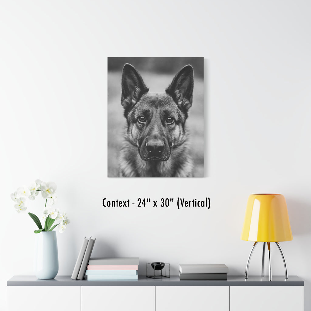 German Shepherd Matte Canvas for Home/Office wall art, Stretched, 1.25"