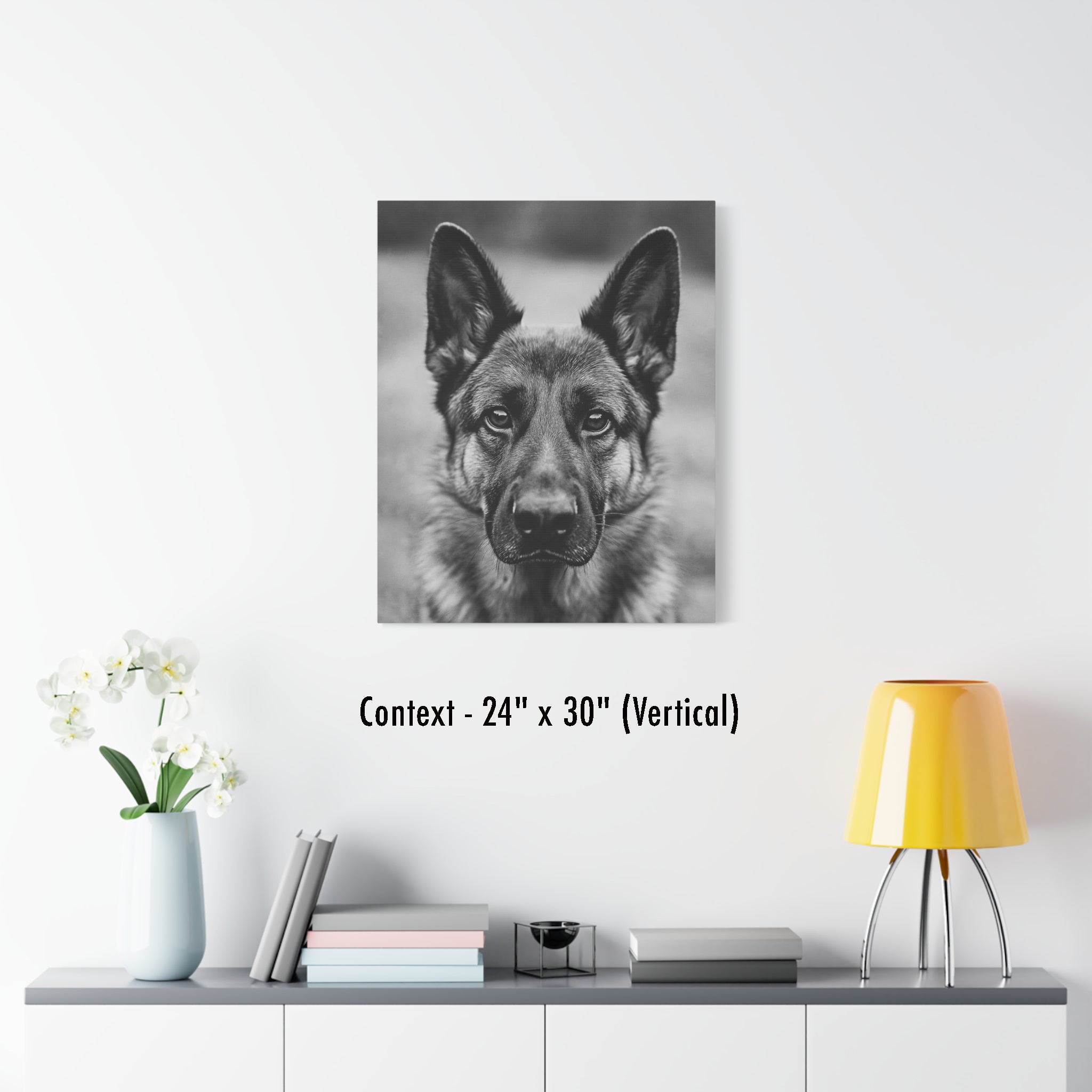 German Shepherd Matte Canvas for Home/Office wall art, Stretched, 1.25"