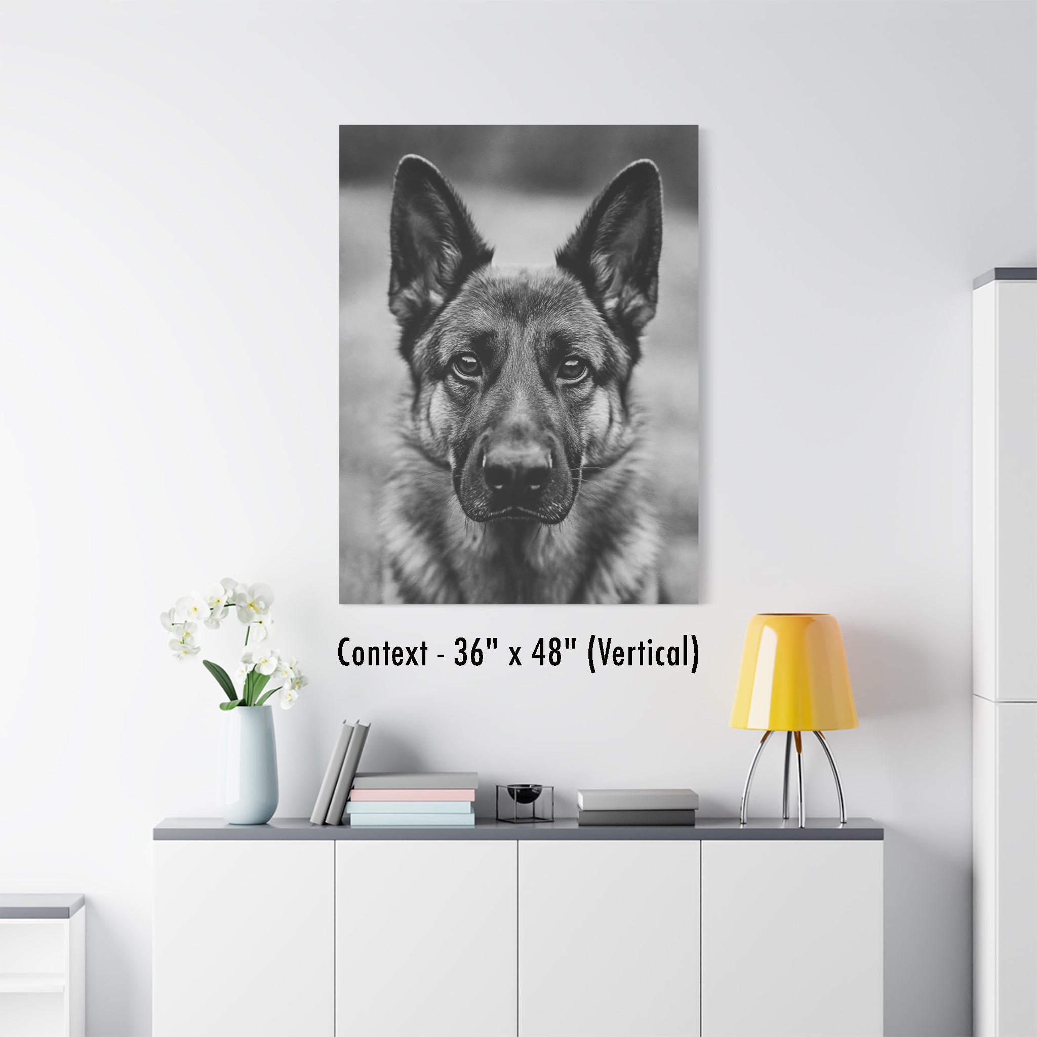 German Shepherd Matte Canvas for Home/Office wall art, Stretched, 1.25"