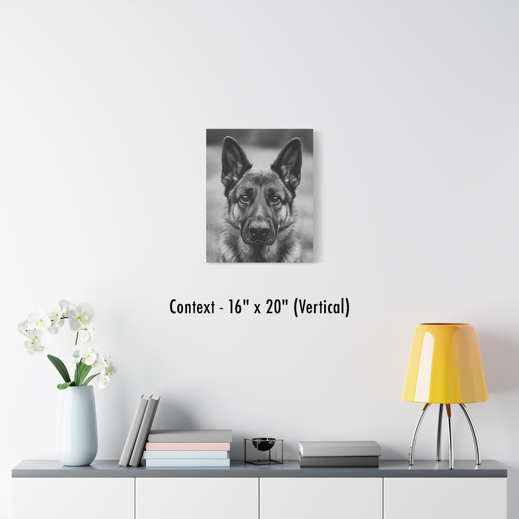 German Shepherd Matte Canvas for Home/Office wall art, Stretched, 1.25"