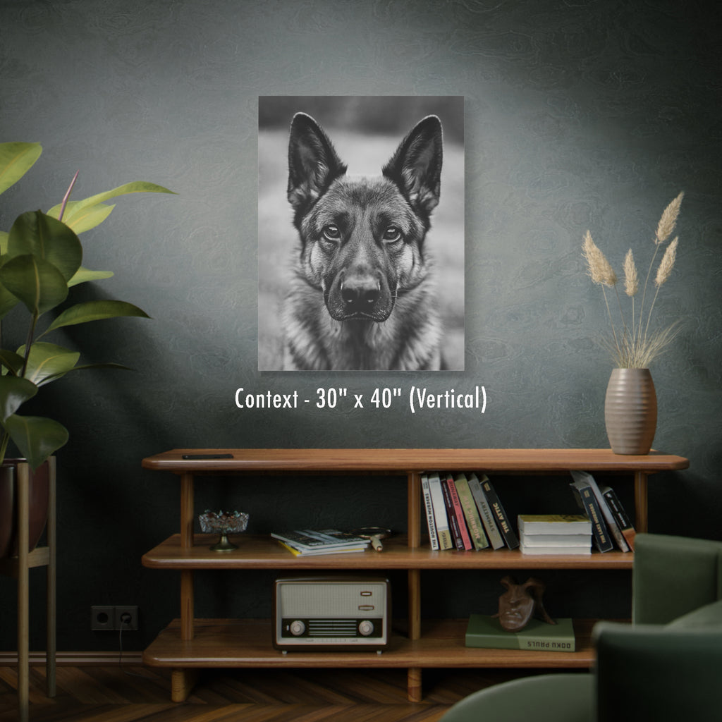 German Shepherd Matte Canvas for Home/Office wall art, Stretched, 1.25"