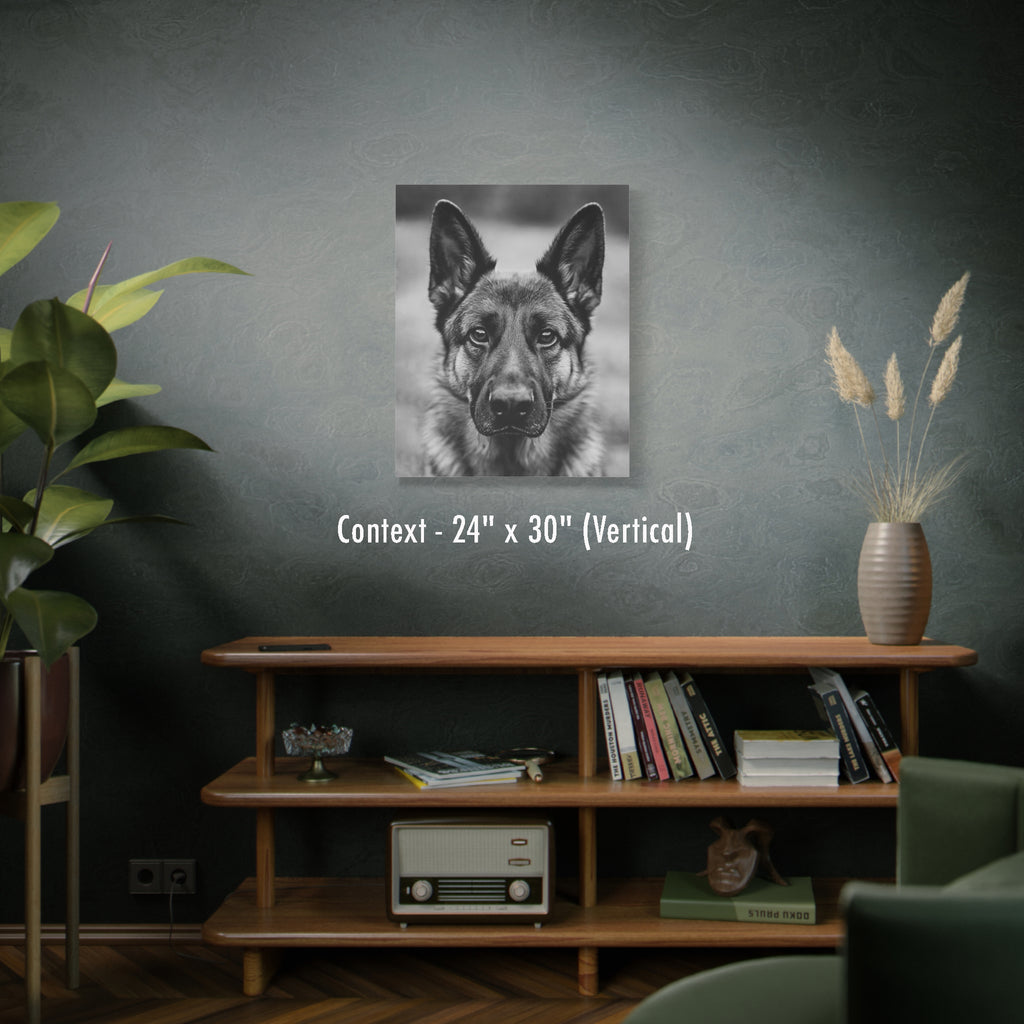 German Shepherd Matte Canvas for Home/Office wall art, Stretched, 1.25"