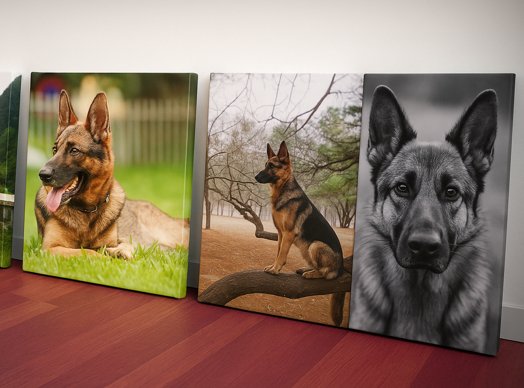 German Shepherd Matte Canvas for Home/Office wall art, Stretched, 1.25"