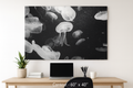 Jellyfish Canvas Print in Monochrome  — Black & White Ocean Wall Art