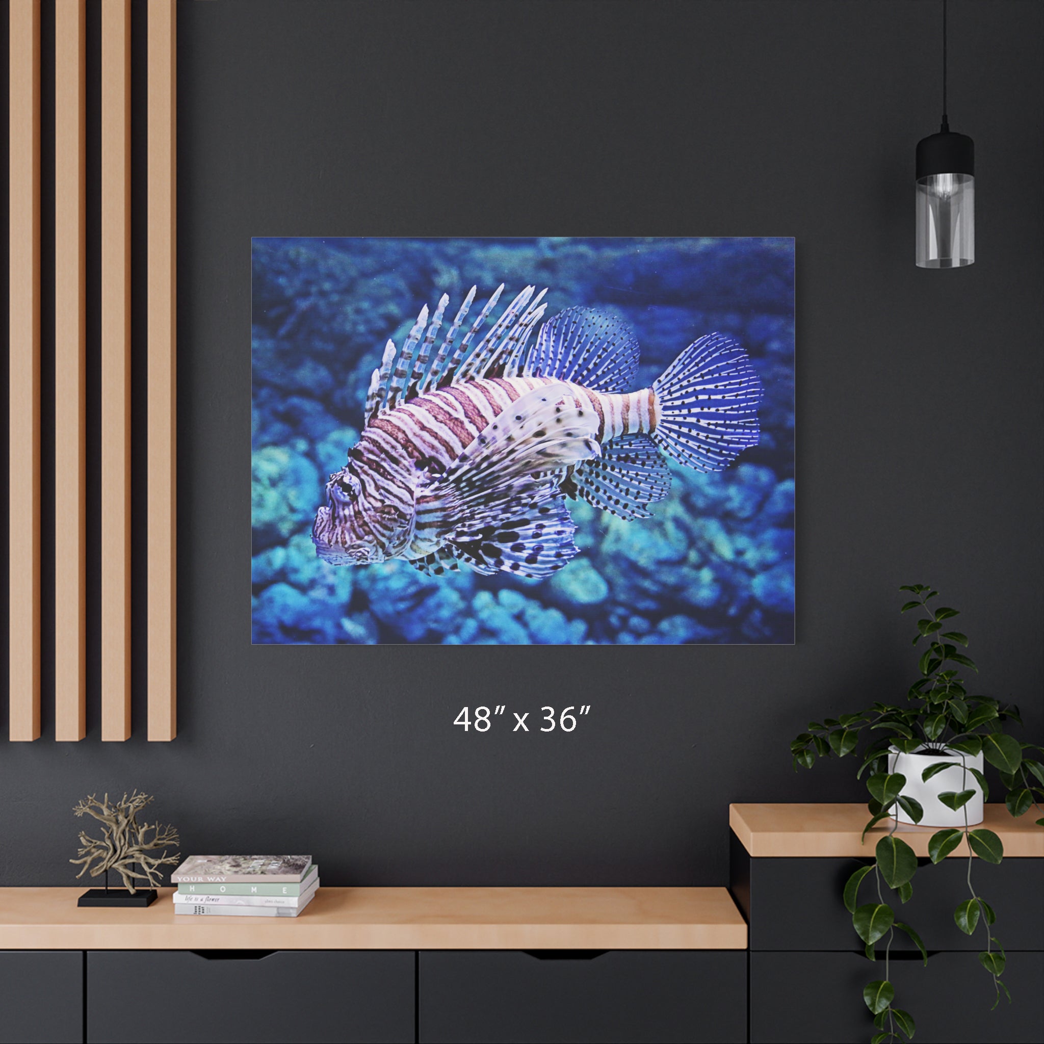Lionfish Underwater Canvas Print – Premium Ocean Wildlife Wall Art for Home, Office & Coastal Décor