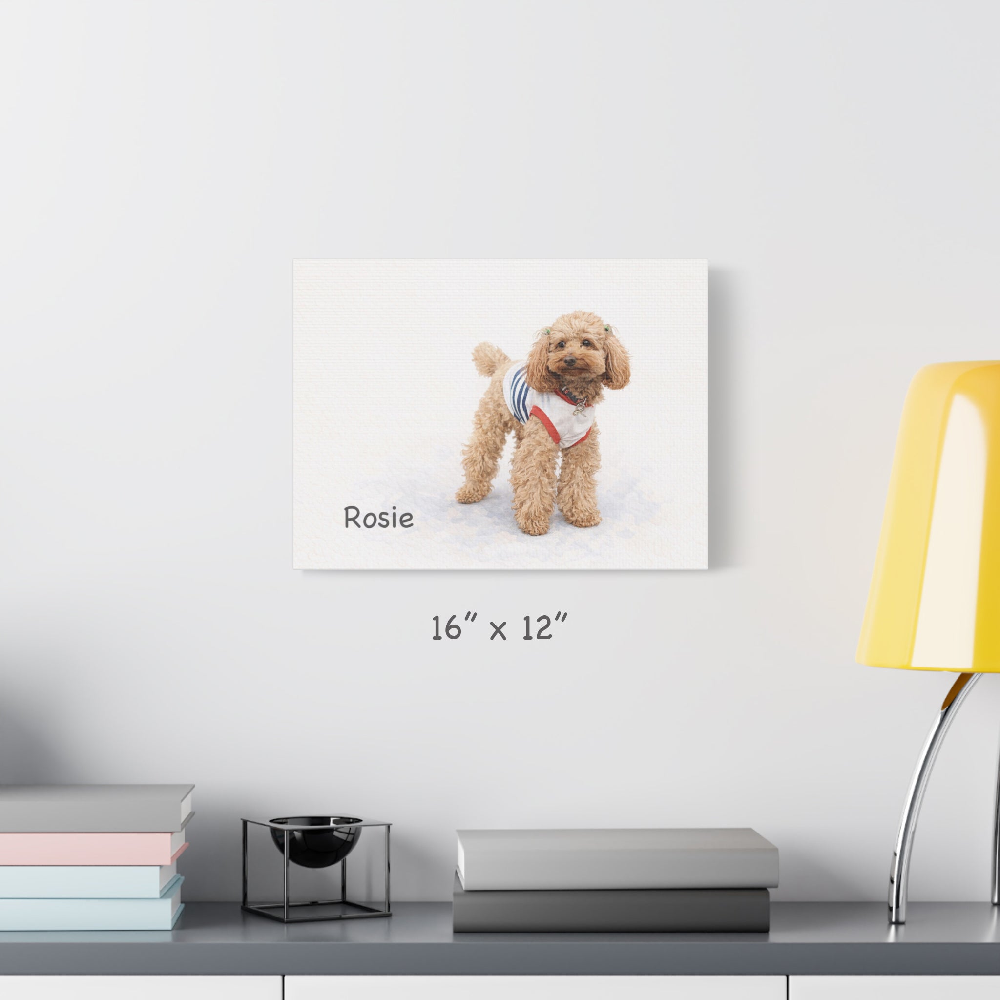 Custom Minimalist Dog Portrait Canvas From Your Photo (Standing portrait in Landscape orientation)