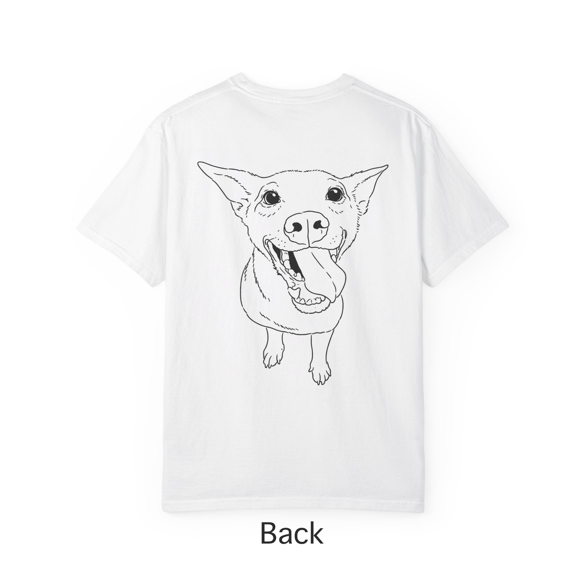 Custom Dog Portrait T-Shirt – Upload Your Pet’s Photo & We Turn It Into Minimal Line Art (Front & Back Print)
