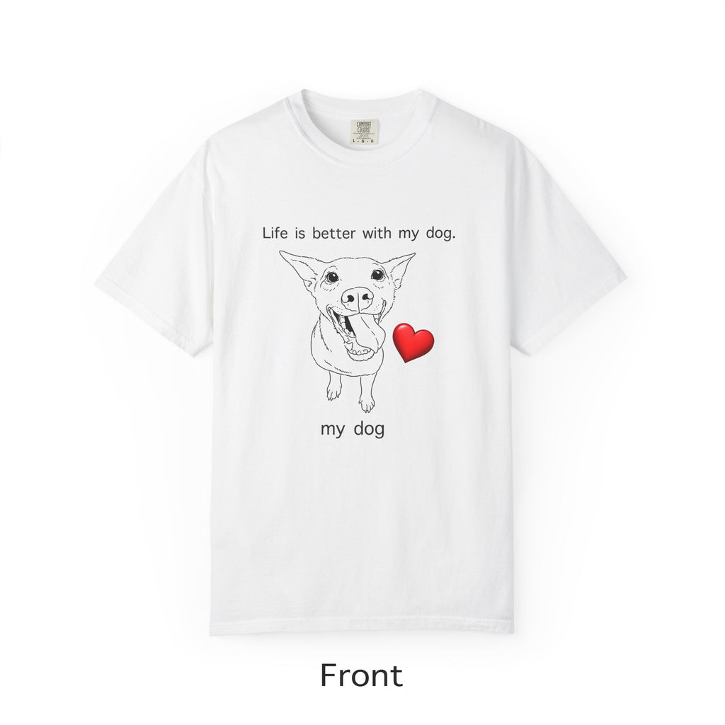 Custom Dog Portrait T-Shirt – Upload Your Pet’s Photo & We Turn It Into Minimal Line Art (Front & Back Print)